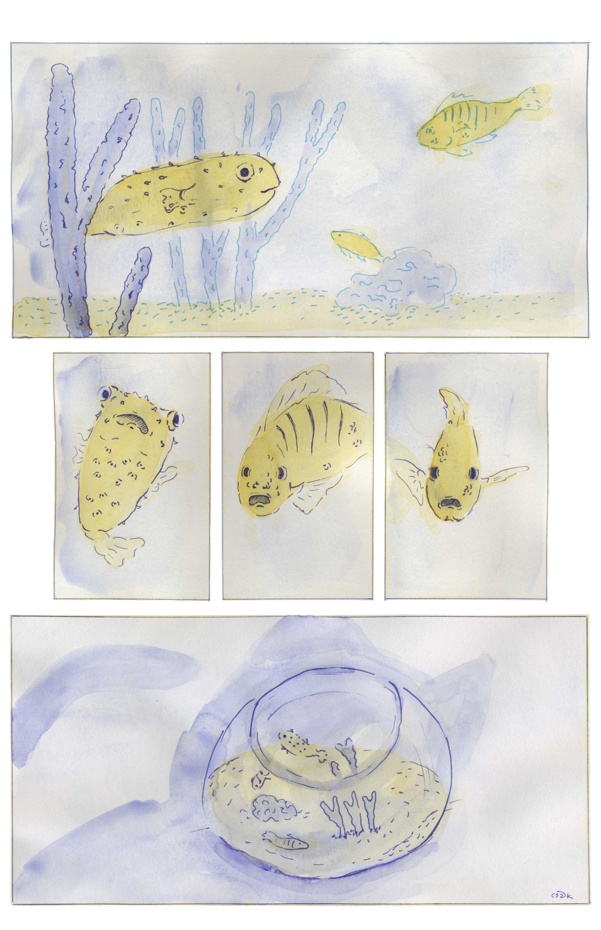 Fish Bowl; mini comic inspired by aquarium trip