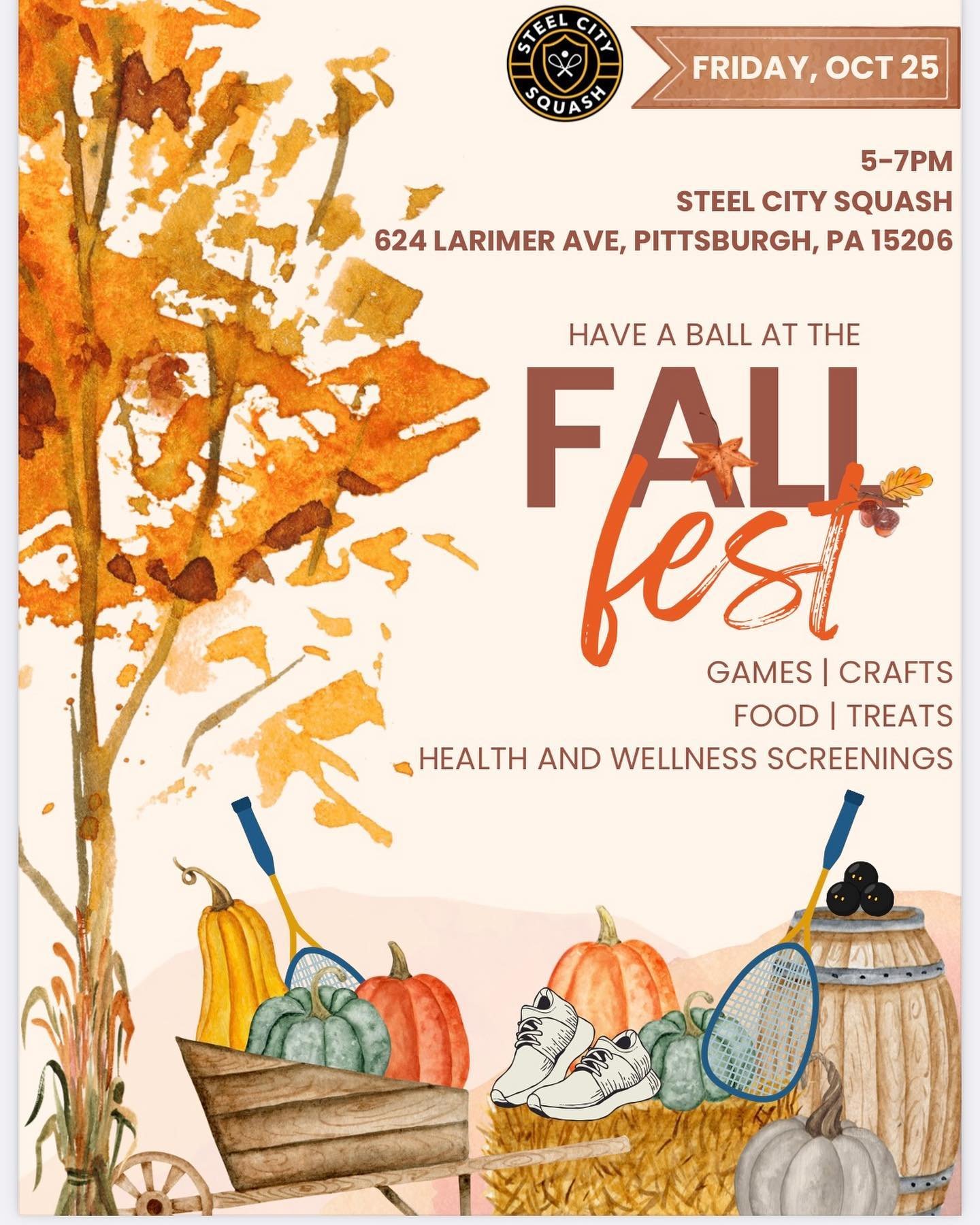 Come celebrate Fall with some Squash! Open Community Night on Friday the 25th from 5-7PM!