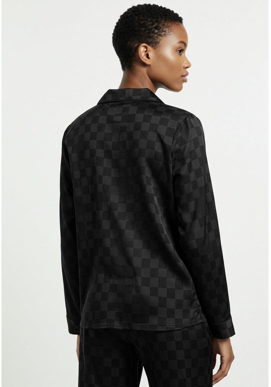 BLACK CHECKER PANTS
