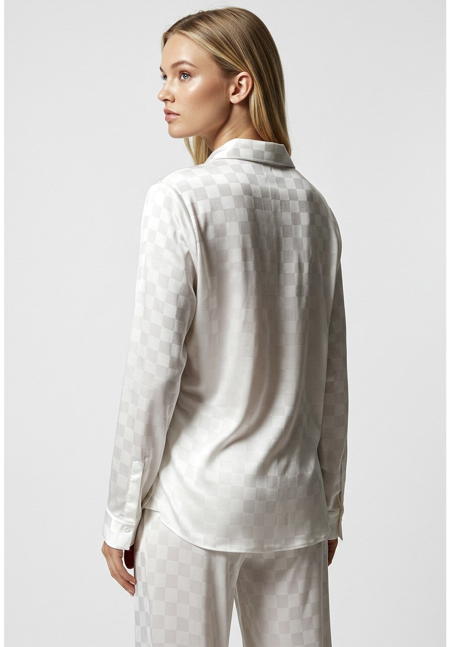 WHITE CHECKER PANTS