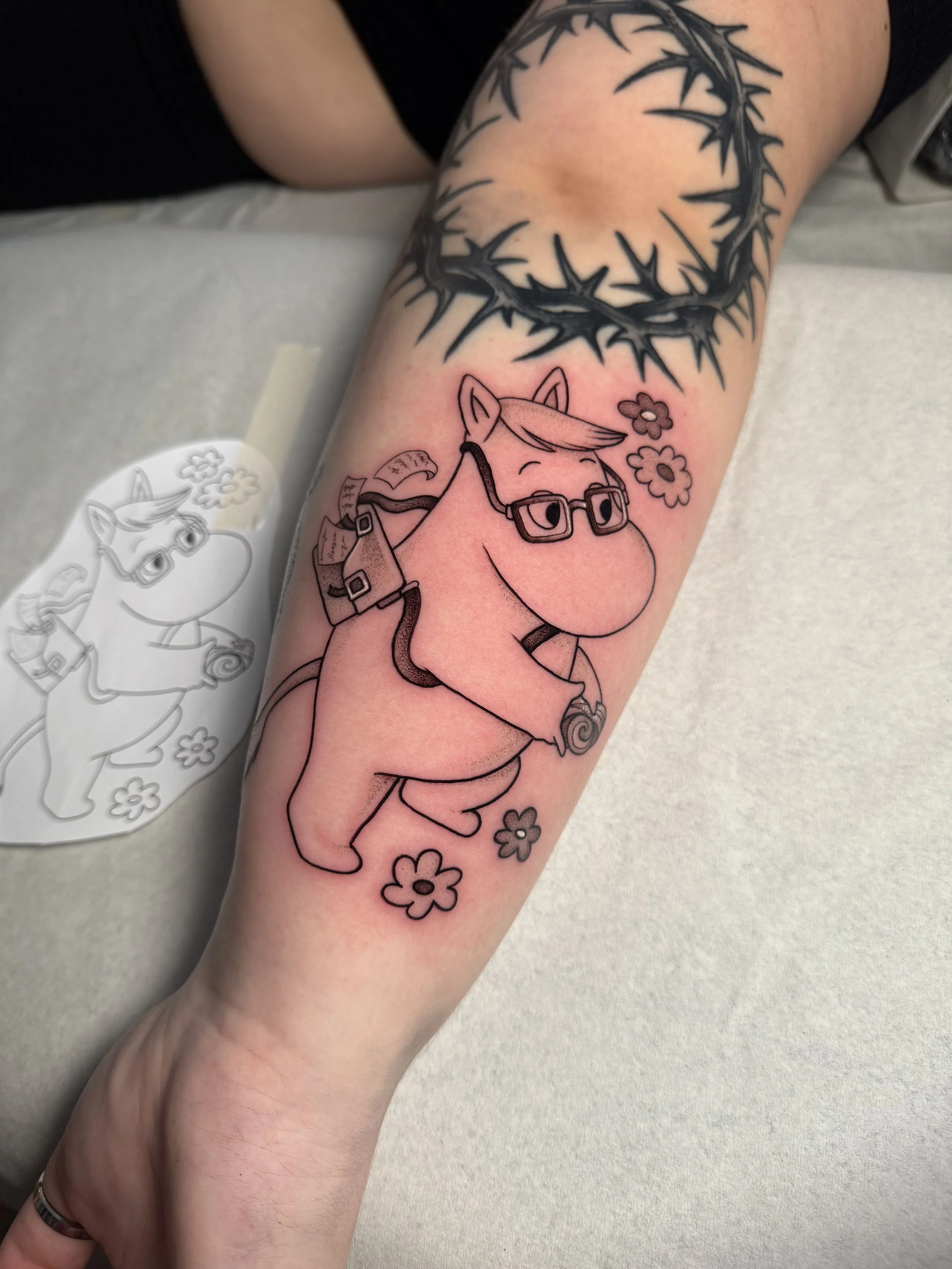 Moomin neotraditional tattoo Niisku