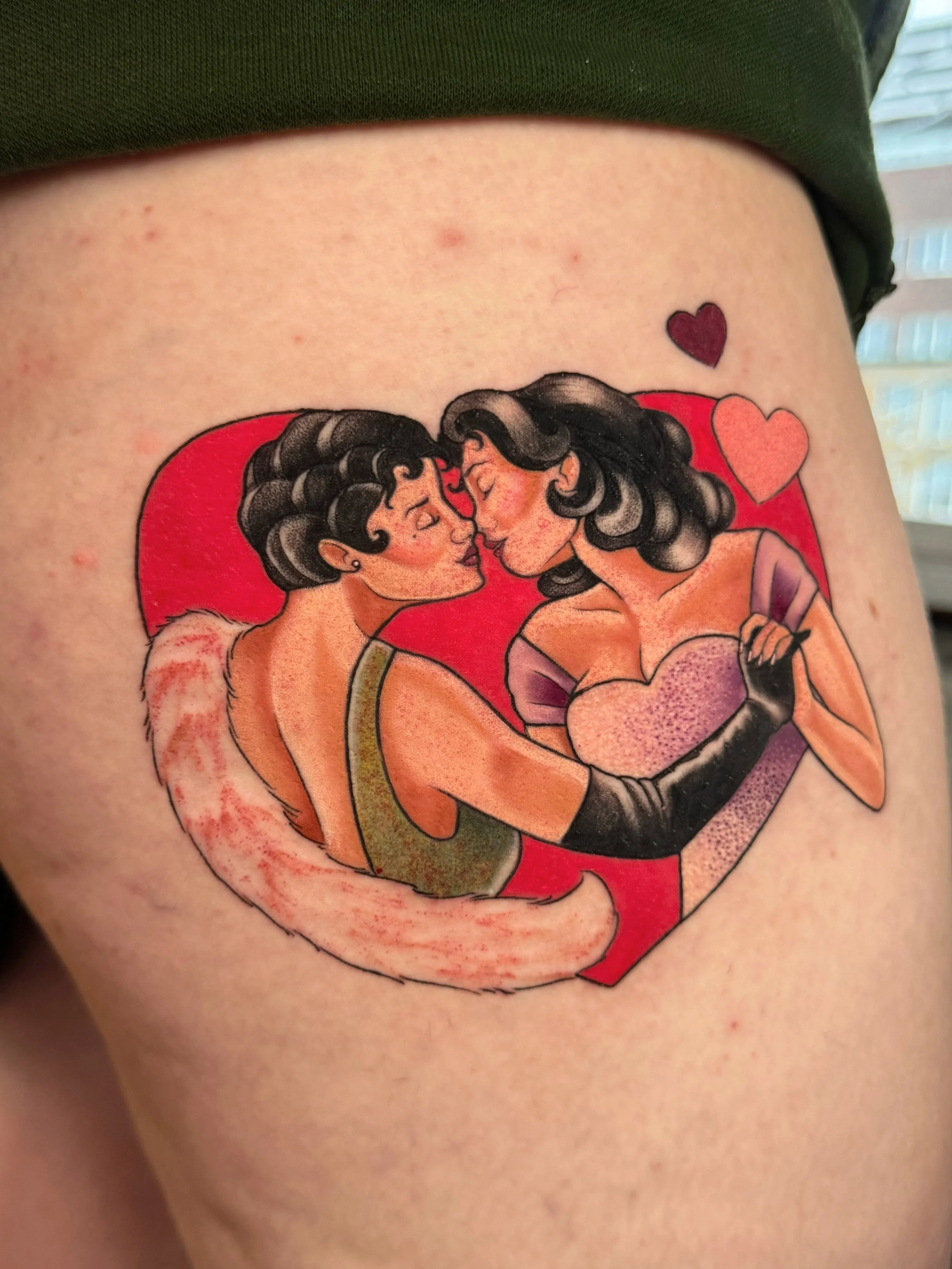 pride neotraditional tattoo pin up girls 1950s vibe
