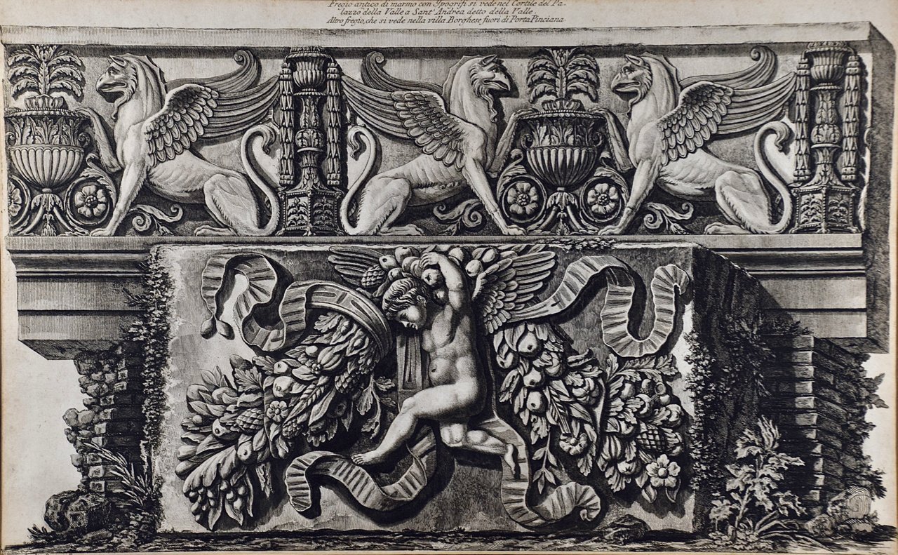 1077A Piranesi, Fregio antico di marmo con Ippogrifi.jpg