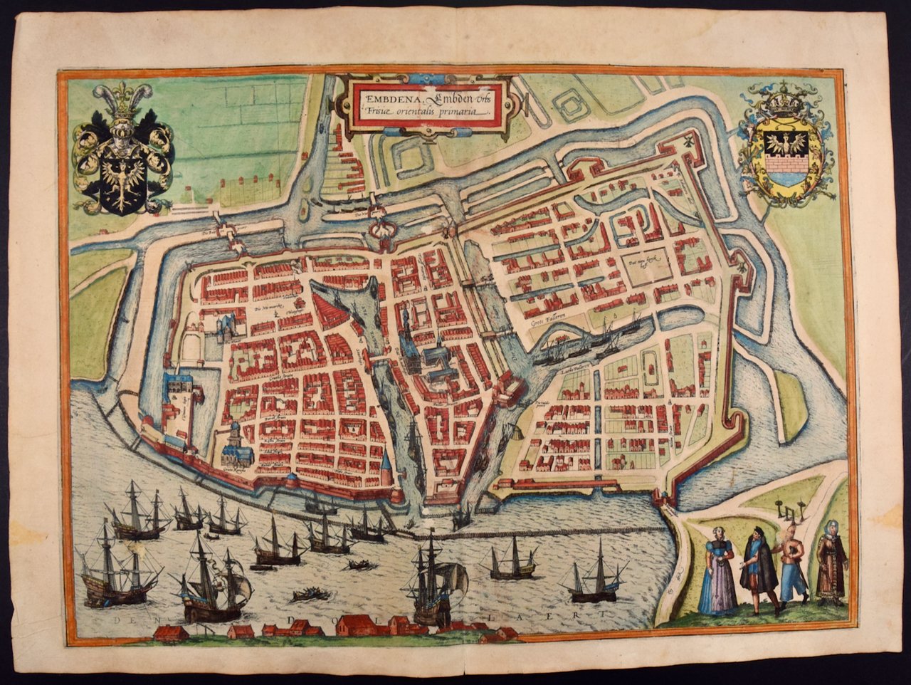 4842 Braun & Hogenberg, Emuda, vulgo Embden vrbs Frisia orientalis primaria (View of Emden, Germany).jpeg
