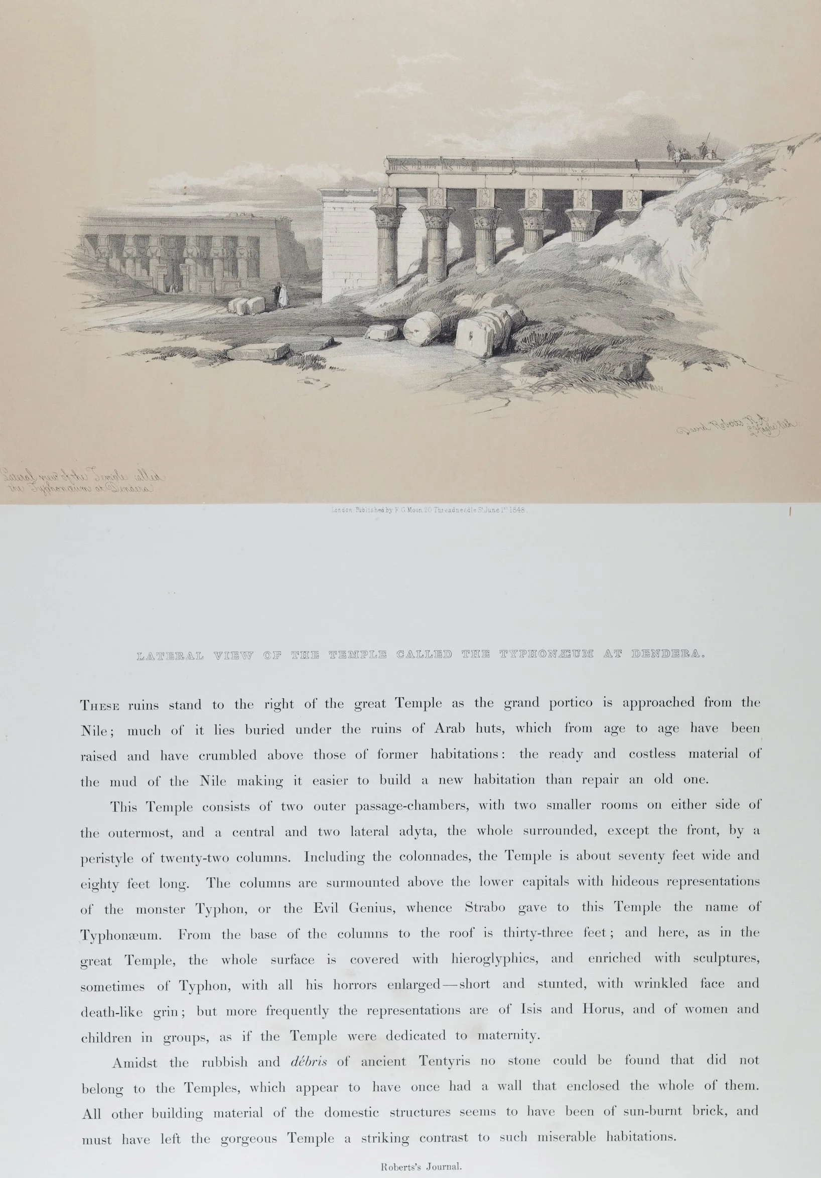 5422B Roberts, Lateral View of the Temple Called the Typhonaeum at Dendera.jpeg
