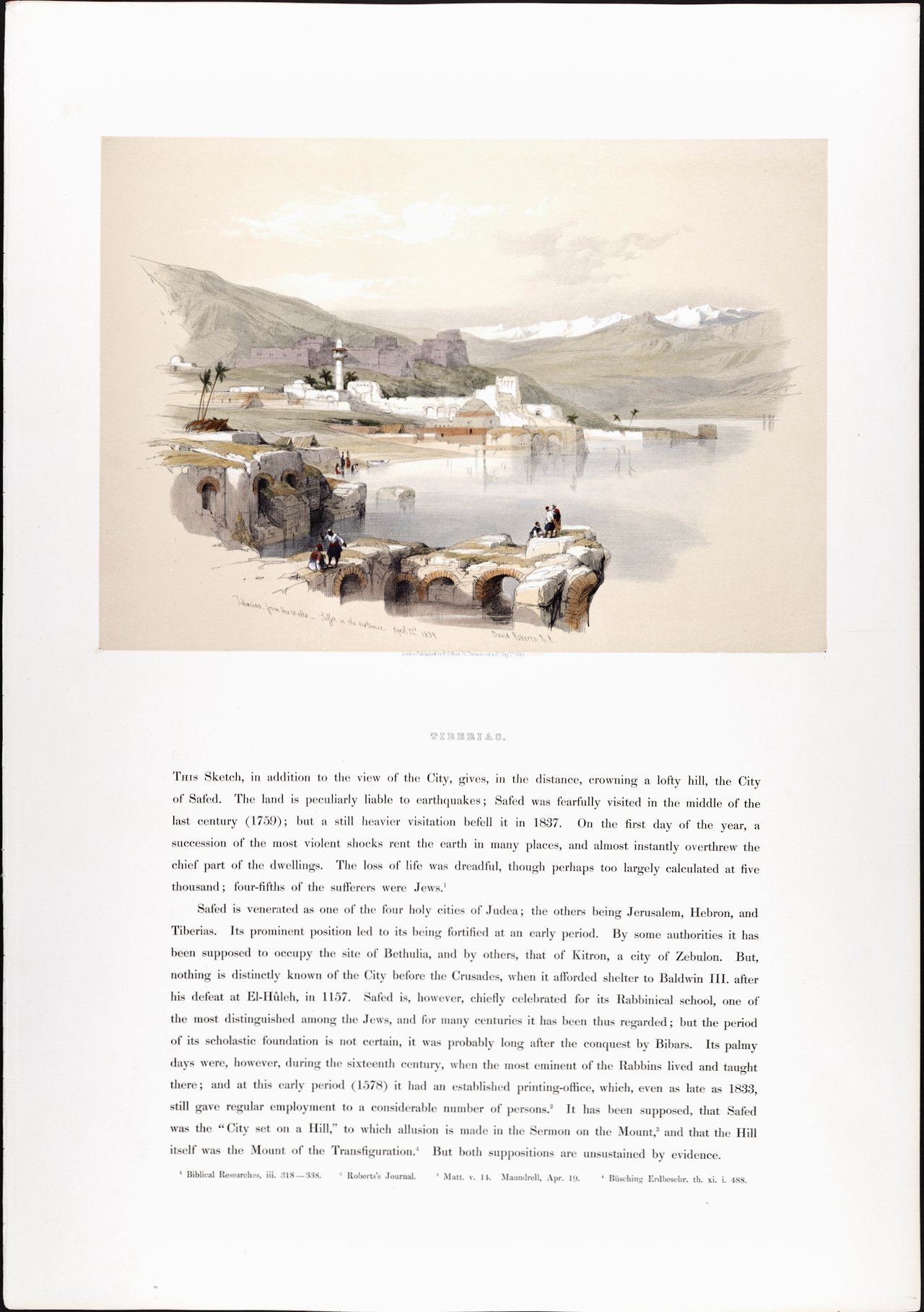 3218 Roberts, Tiberias from the Walls, Safed in the Distance.jpeg
