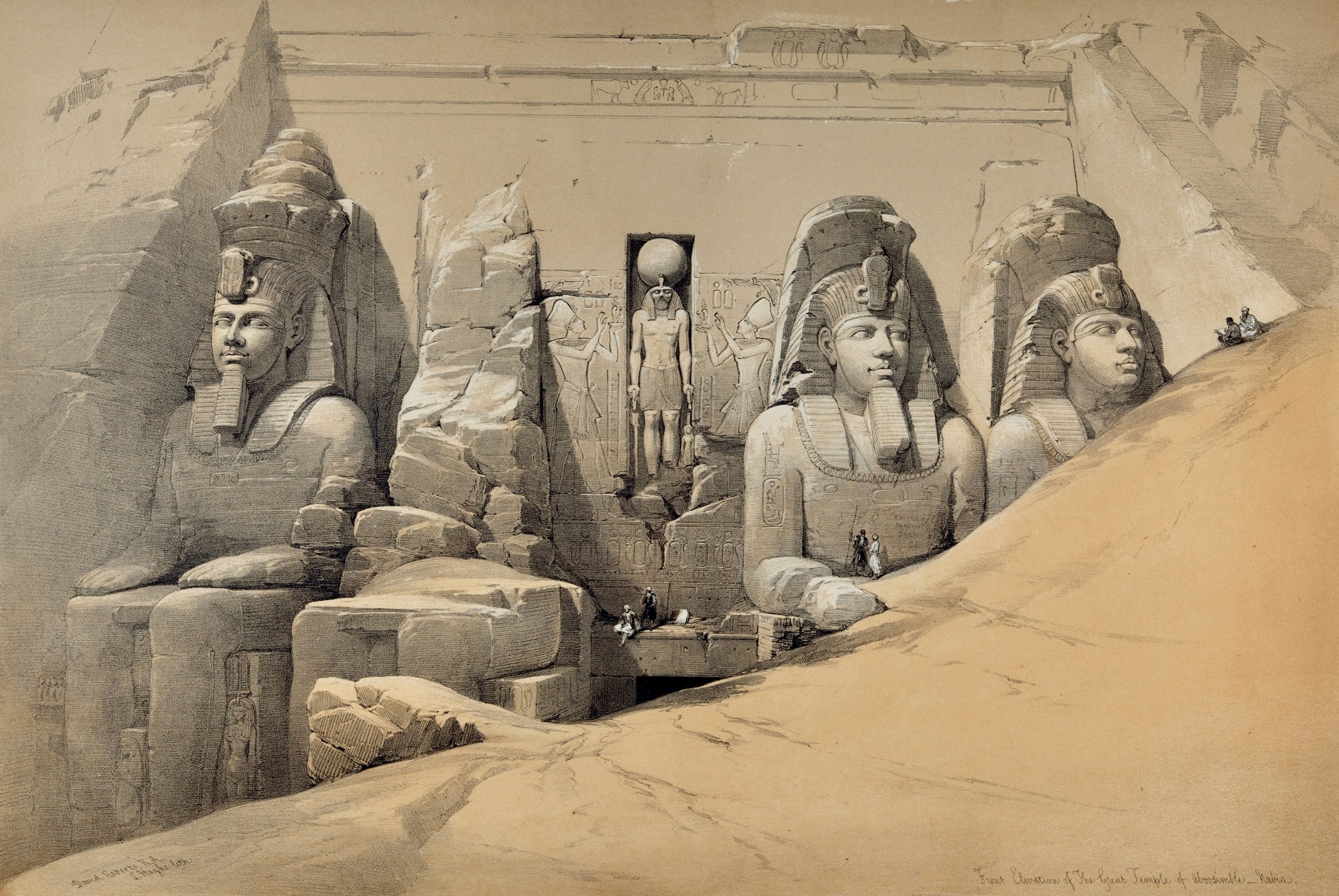 5326A Roberts, Front Elevation of the Great Temple of Aboosimble, Nubia.jpeg