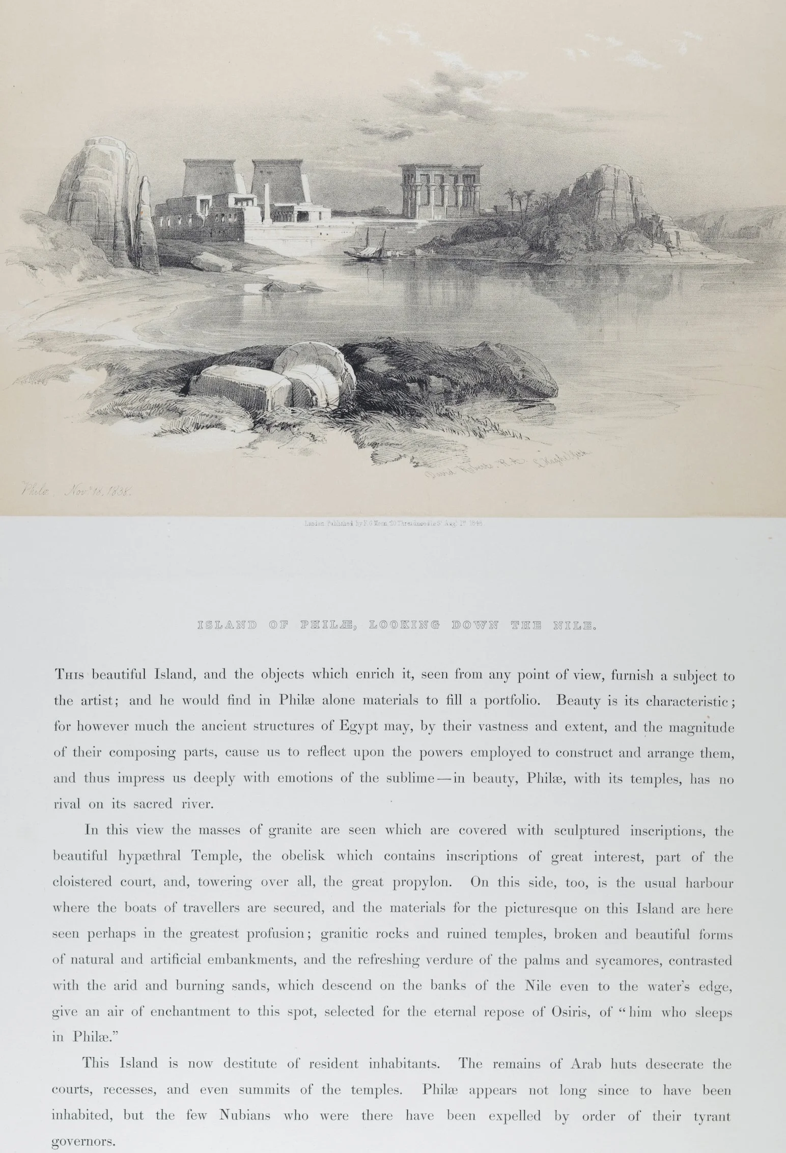 5398B Roberts, Island of Philae, Looking Down the Nile.jpeg