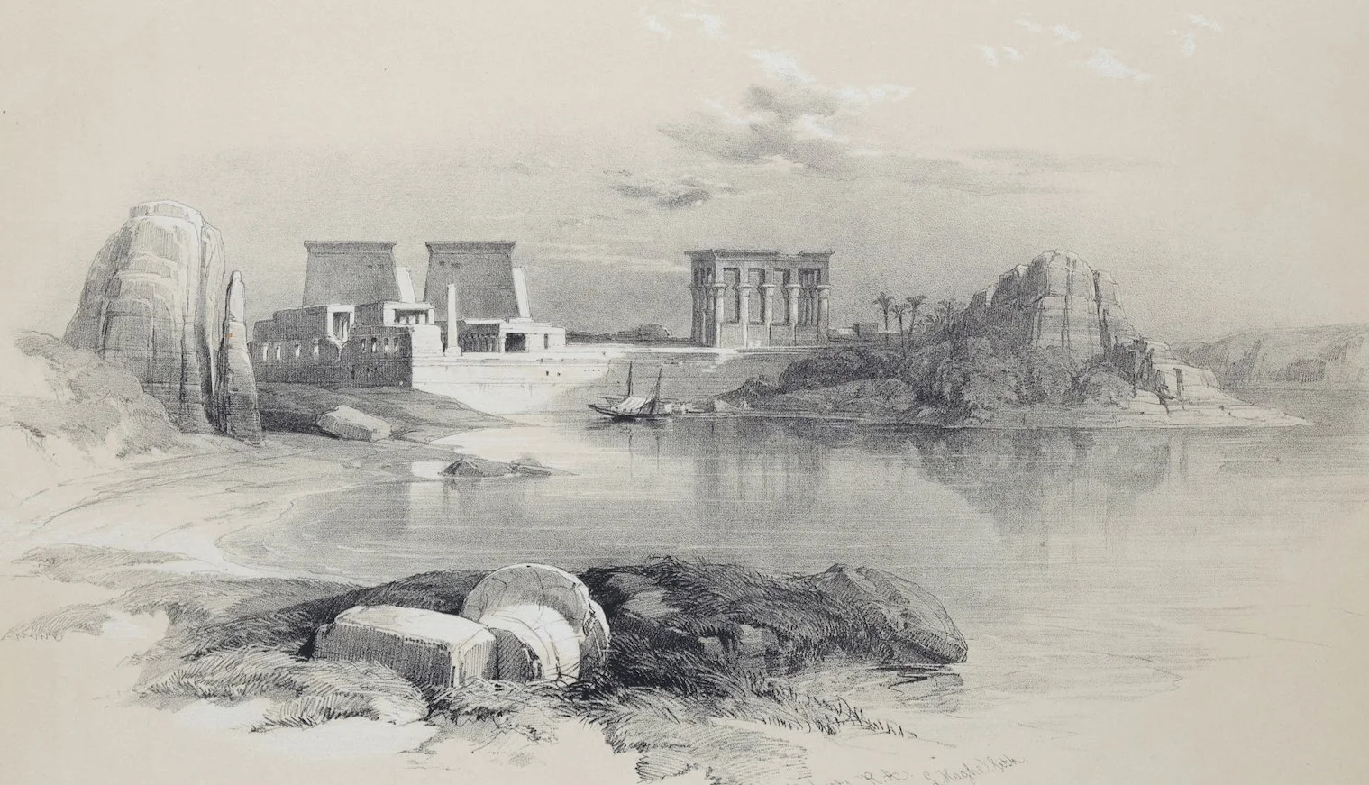 5398C Roberts, Island of Philae, Looking Down the Nile.jpeg