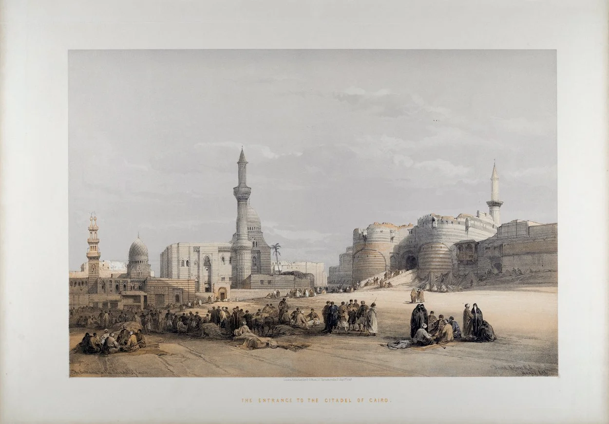 Entrance to the Citadel of Cairo, Egypt: A 19th C. Lithograph by David Roberts