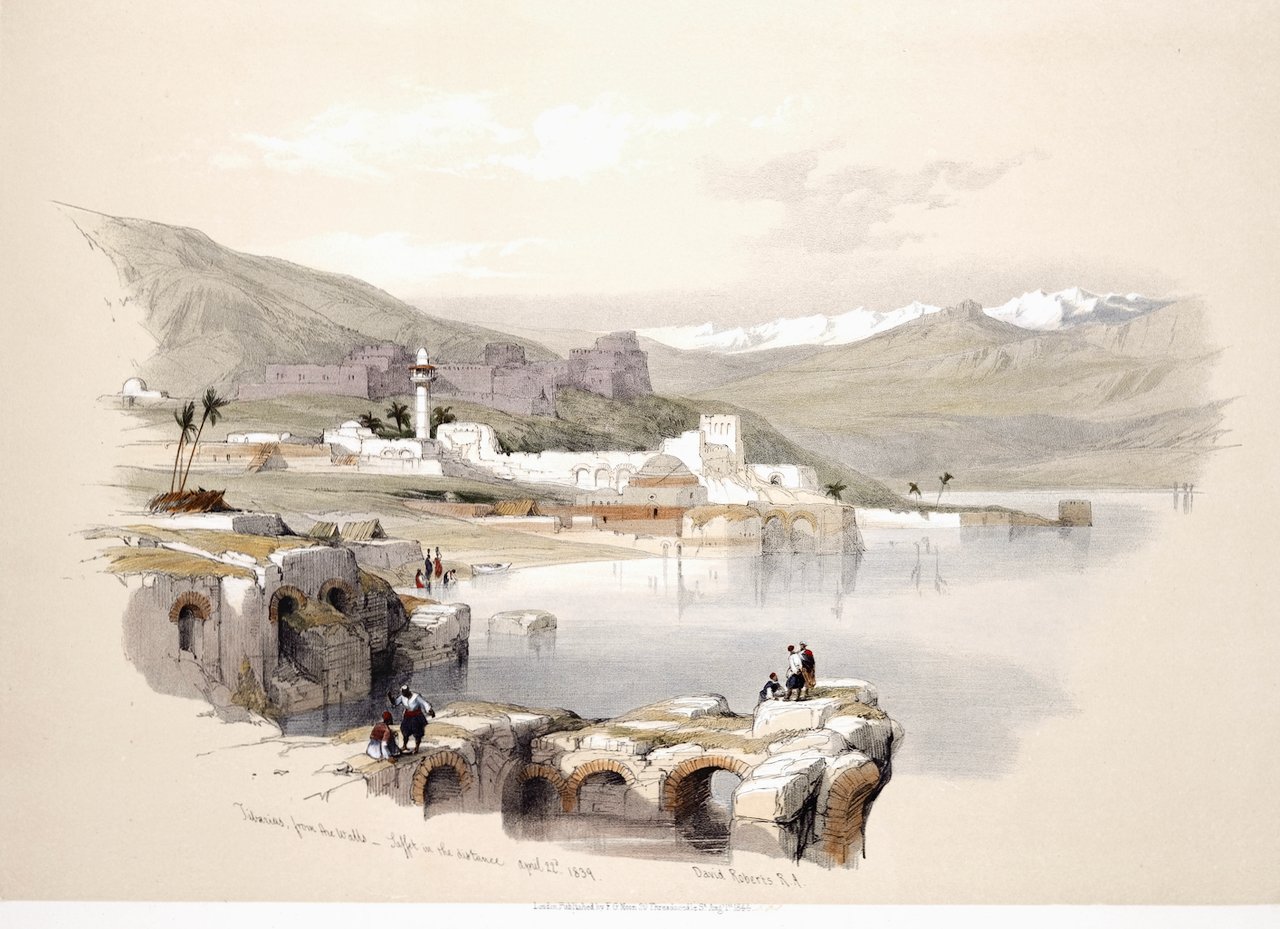 3218A Roberts, Tiberias from the Walls, Safed in the Distance.jpeg