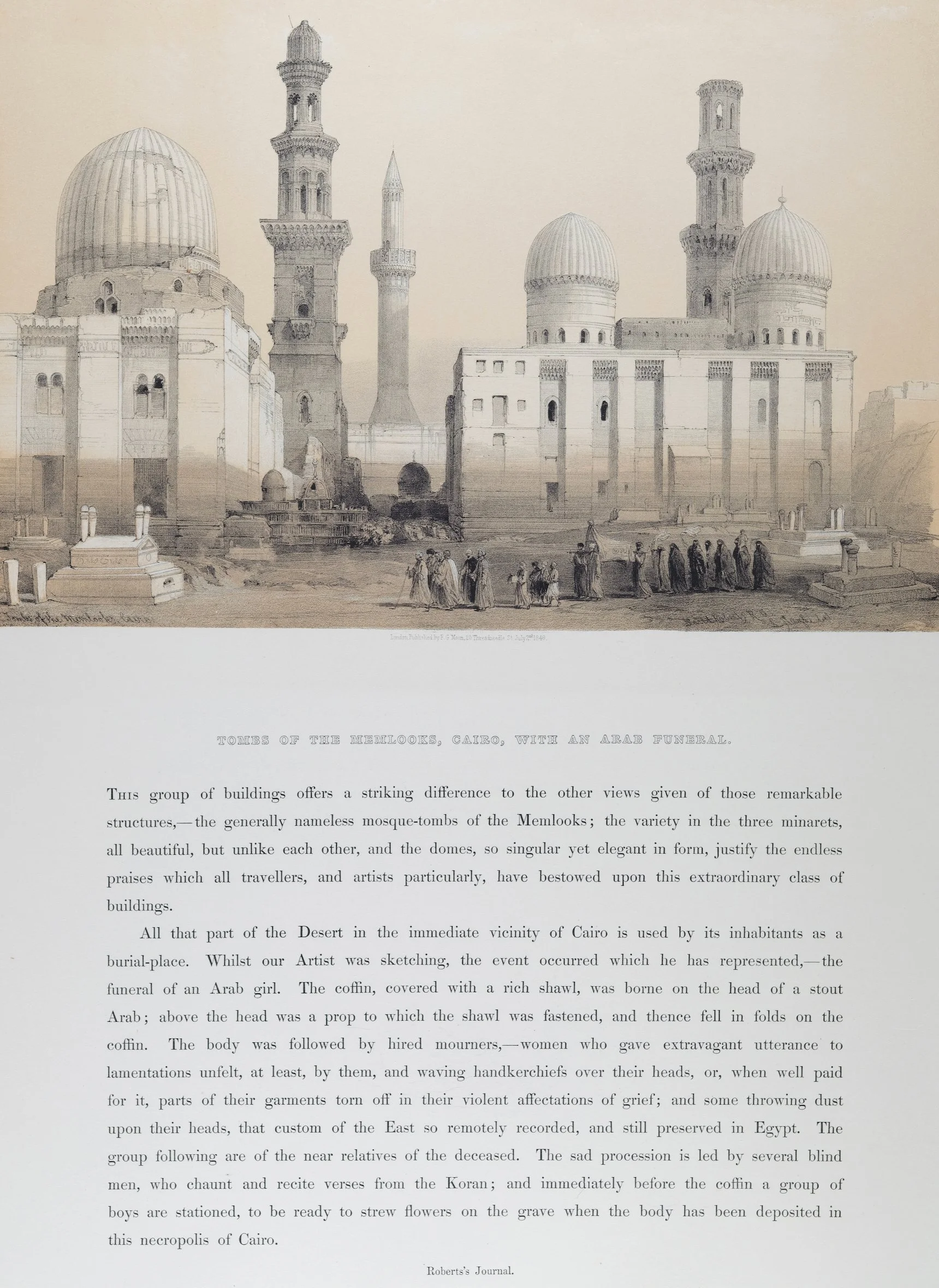 5425B Roberts, Tombs of the Memlooks, Cairo , with an Arab Funeral.jpeg