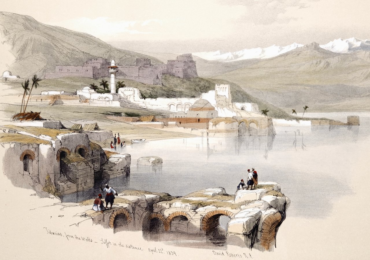 3218B Roberts, Tiberias from the Walls, Safed in the Distance.jpeg