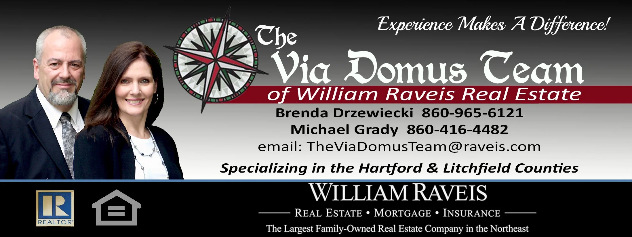 Michael Grady and Brenda Drzewiecki – Connecticut real estate agents with The Via Domus Team of William Raveis.s