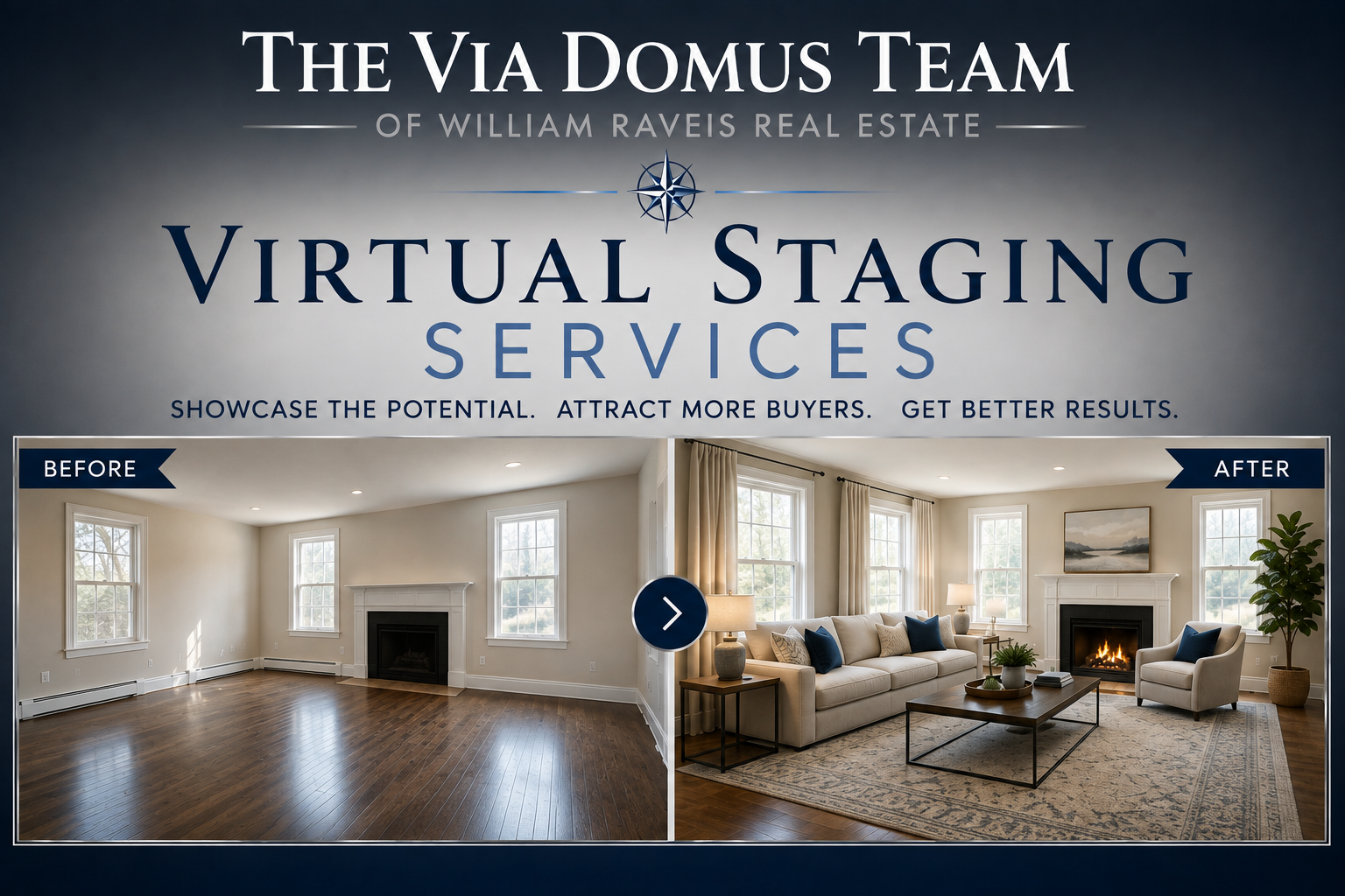 Virtual Staging Services of The Via Domus Team