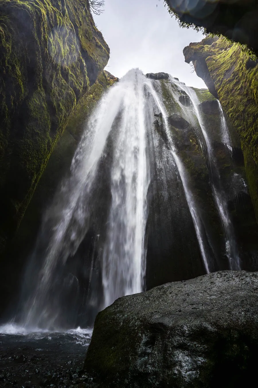  The enchanting  Gljúfrabúi Waterfall , hidden behind a small gorge. 