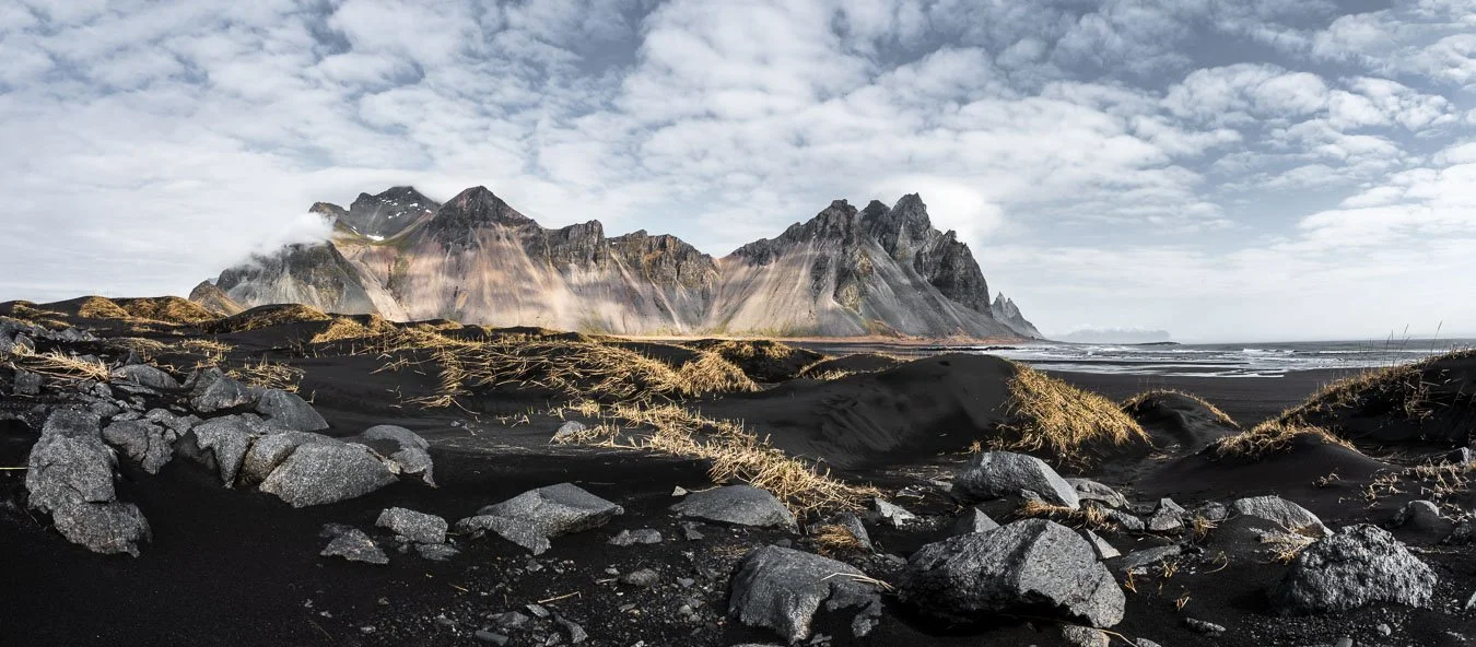   Vestrahorn , also known as the 'Batman Mountain', stands as one of Iceland's most photographed peaks due to its jagged and dramatic shape. 