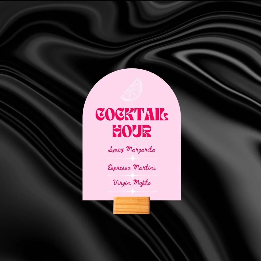 Who doesn&rsquo;t love a good pink combo?

Arch bar signage available for your special event.

What&rsquo;s your favourite cocktail?