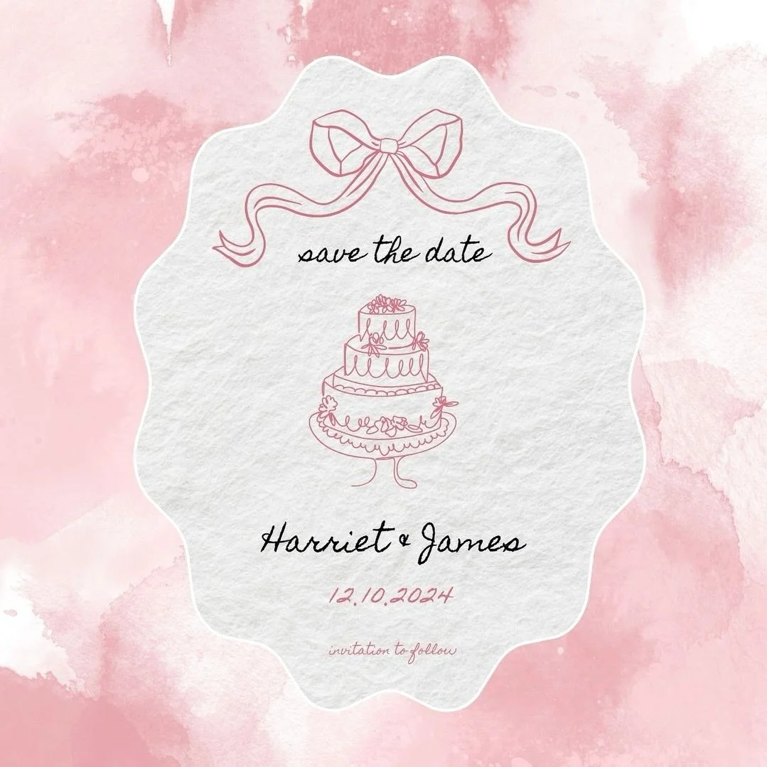 So after binge watching the first half of Bridgerton S3, I thought it was only right to do some coquette inspired save the dates! 

It&rsquo;s giving&hellip; duchess!