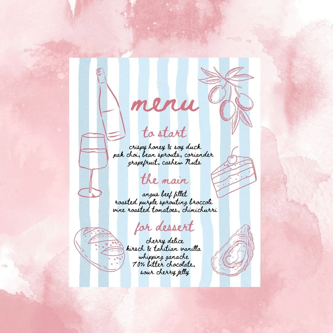 LOVE these fun wedding breakfast menus. 

Such an effective way to add some more personality to your special day💒