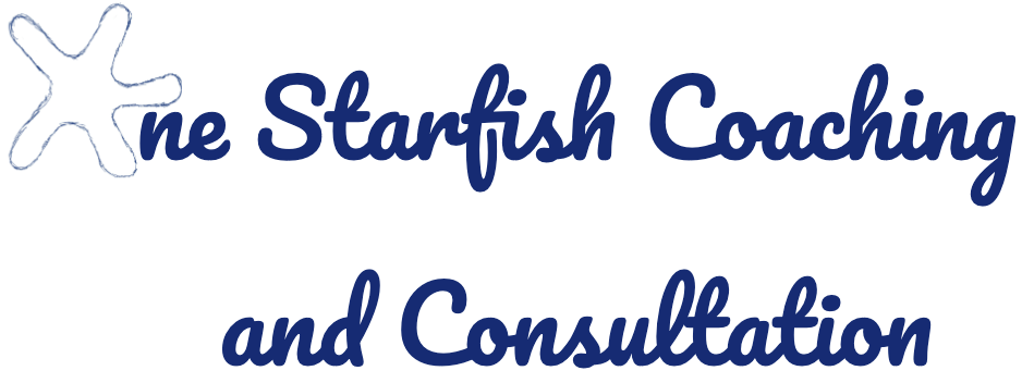 Text logo for "The Starfish Coaching and Consultation" with a starfish graphic outline in the top left corner.