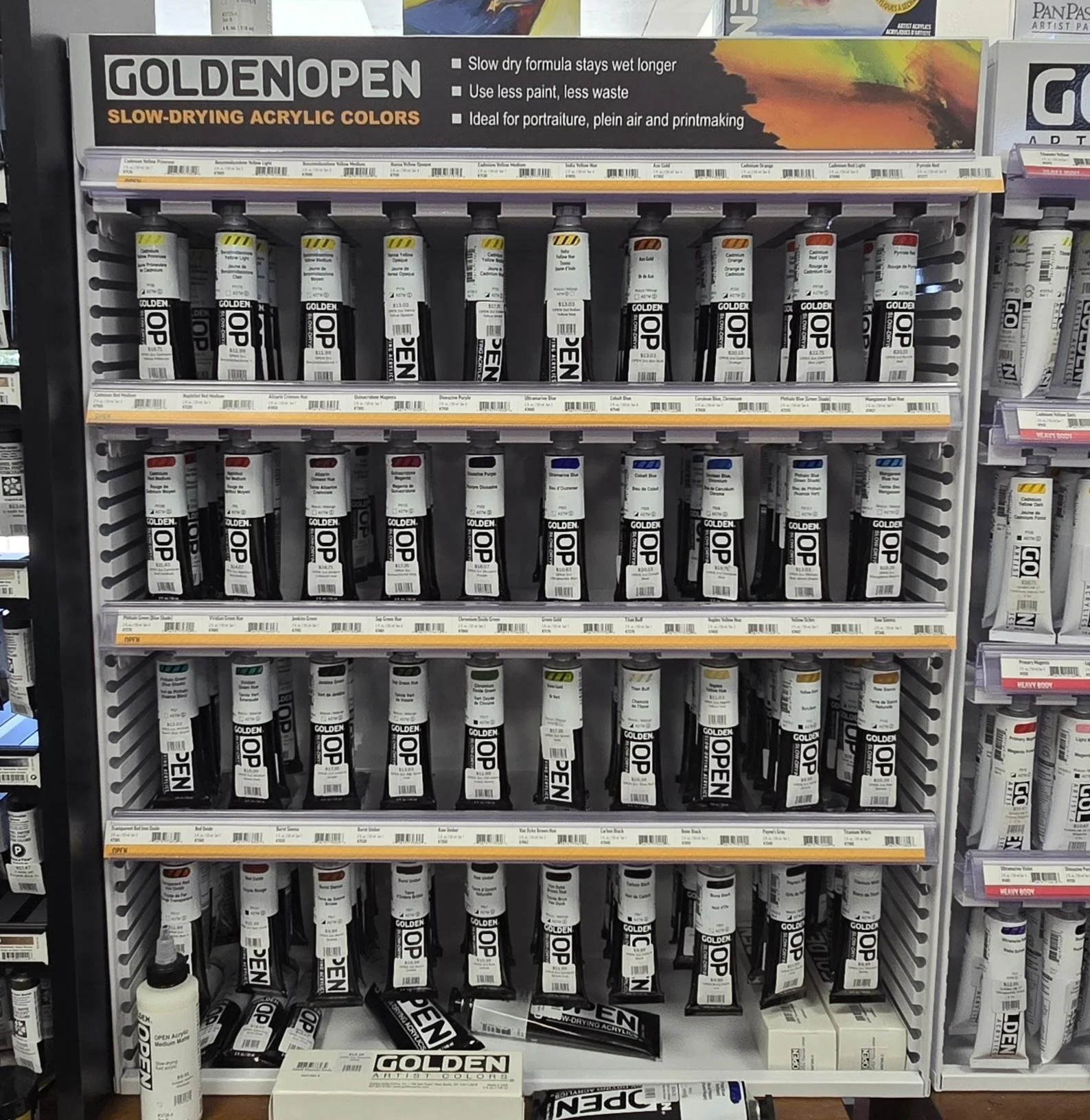 Golden OPEN slow drying acrylic assortment plus sets and mediums