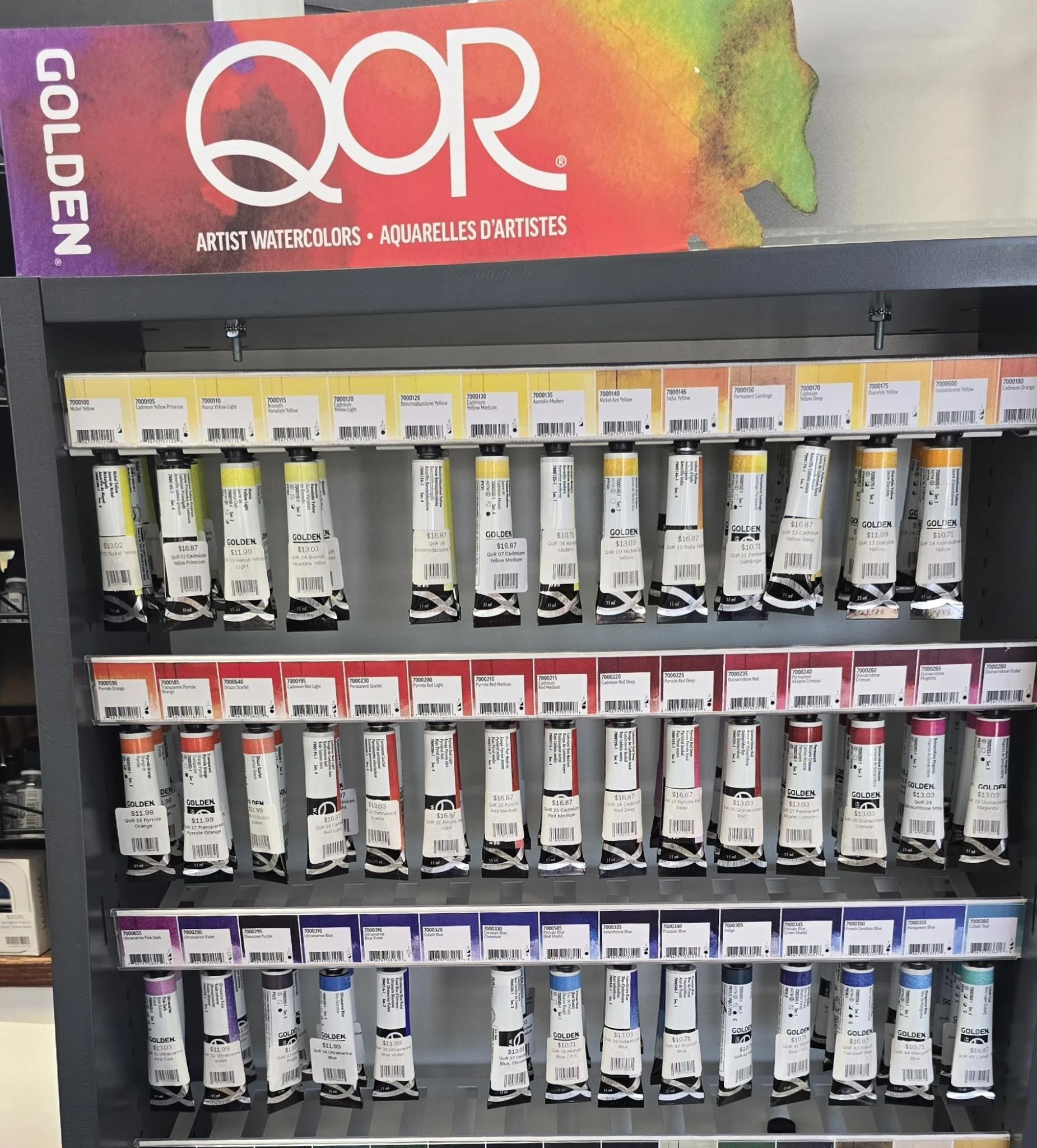Full assortment of all QoR professional watercolor paint tubes, mediums and sets