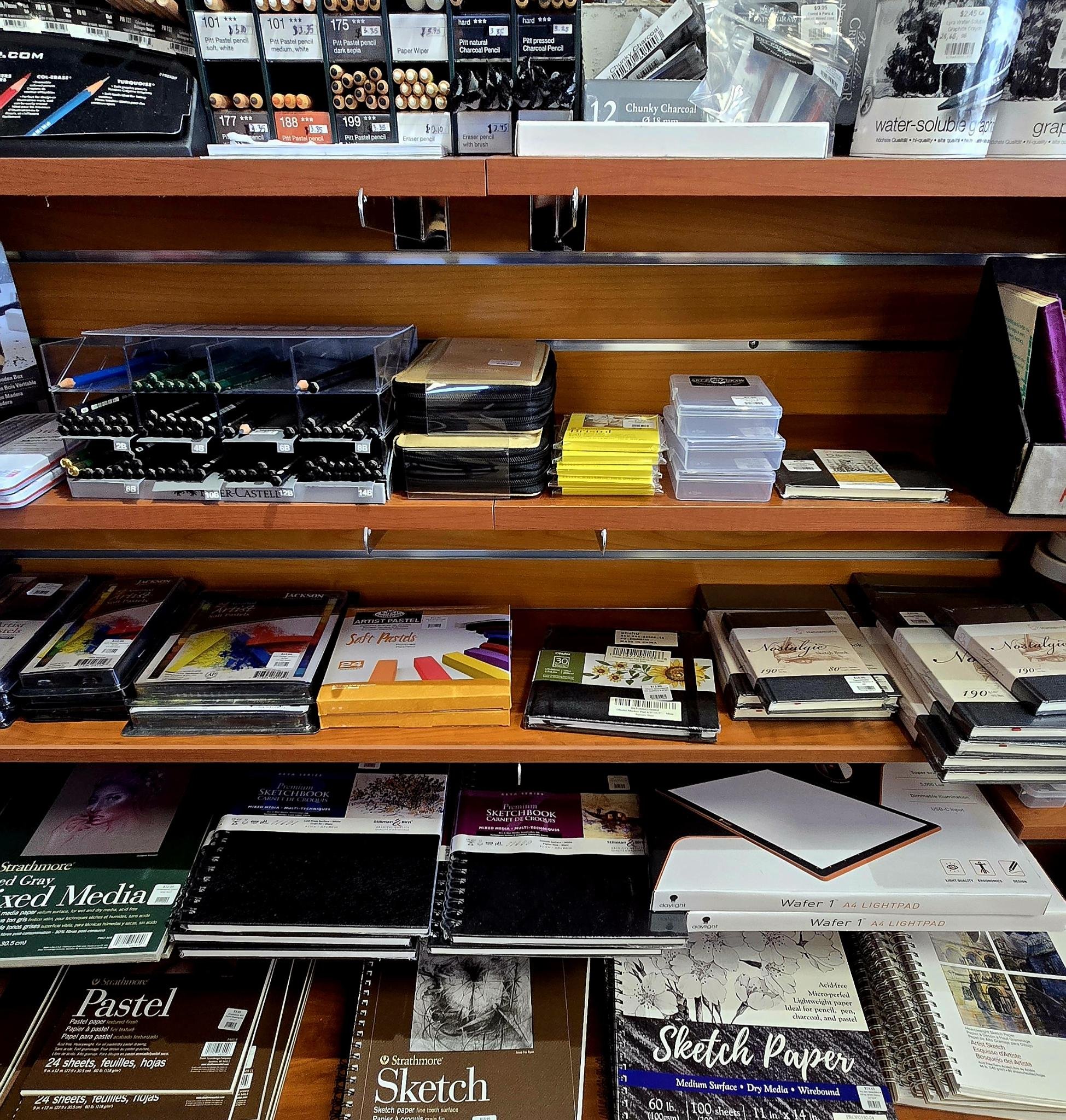 Sketchbooks for drawing, soft pastel sets