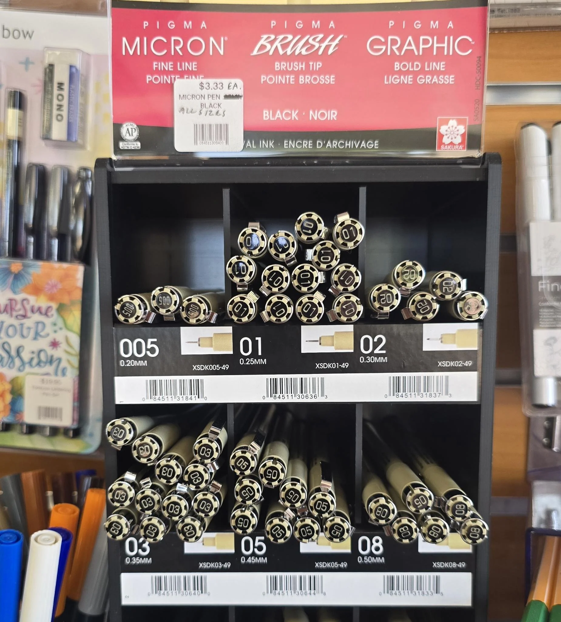 Assortment of Micron black pens