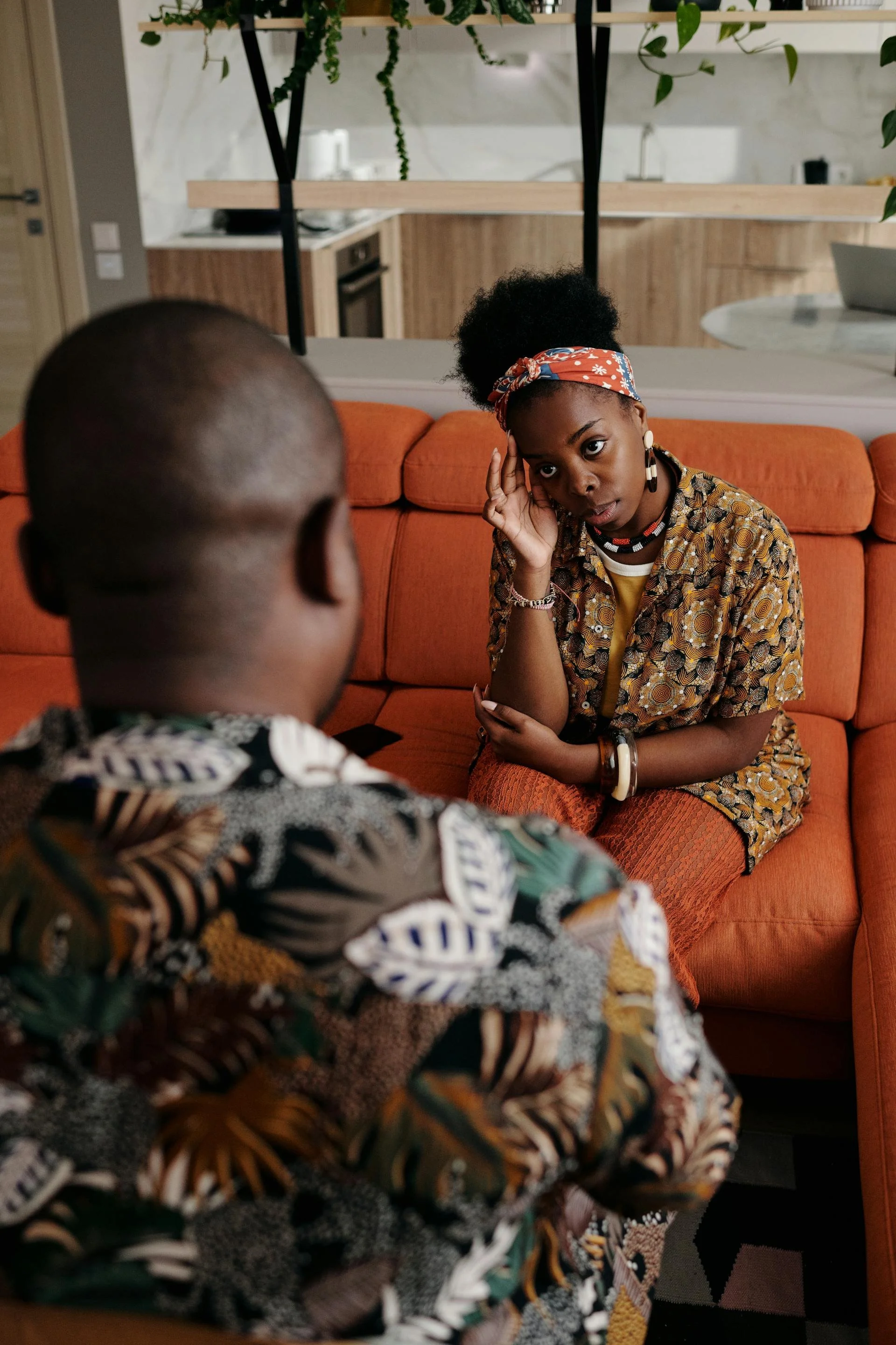 black couple working through therapy