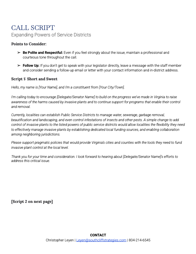 Expand Powers of Service Districts