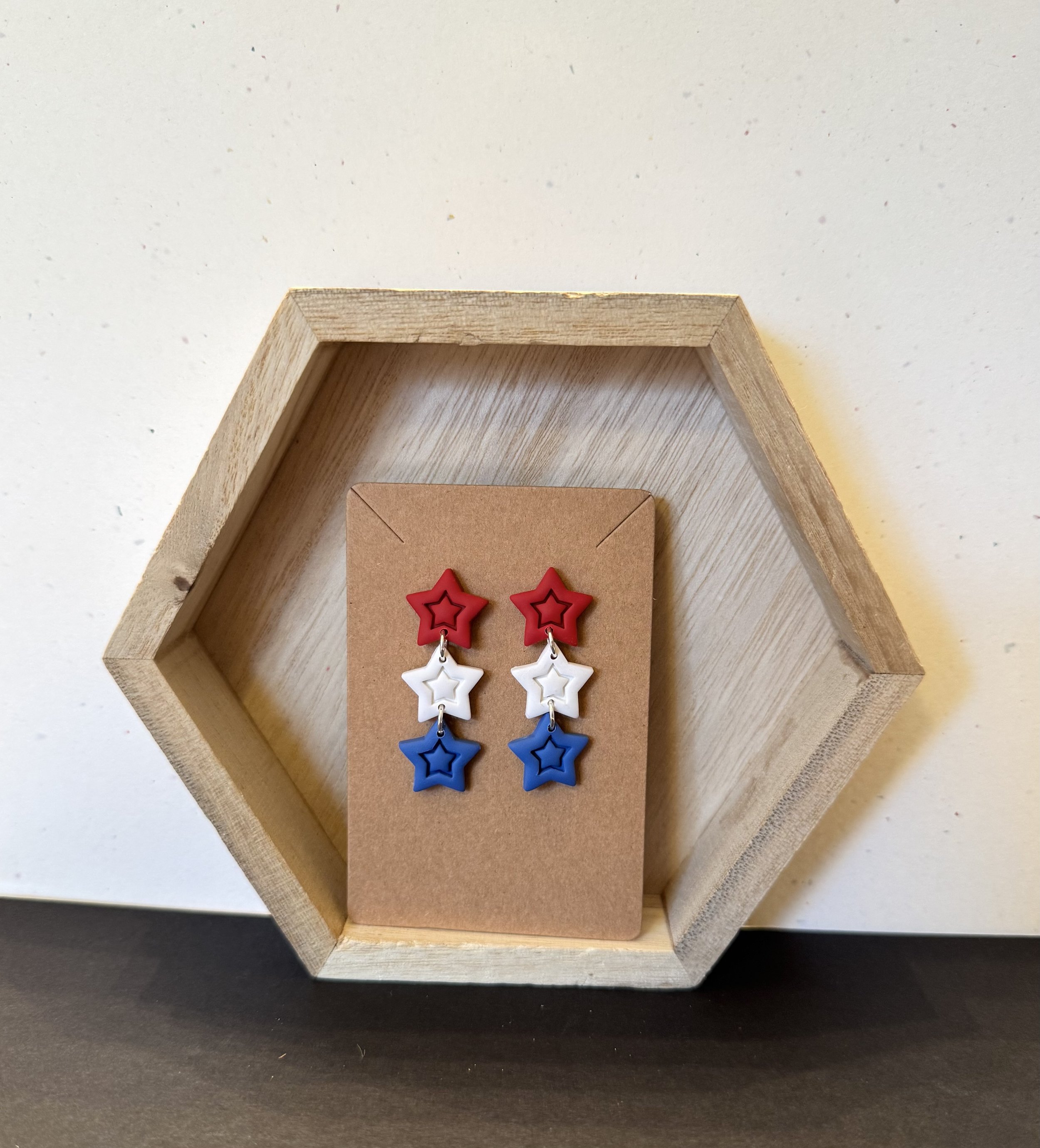 Red White & Blue stars (dangle)