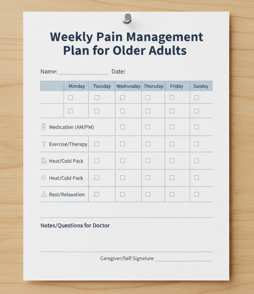 A simple weekly plan for chronic pain management for seniors