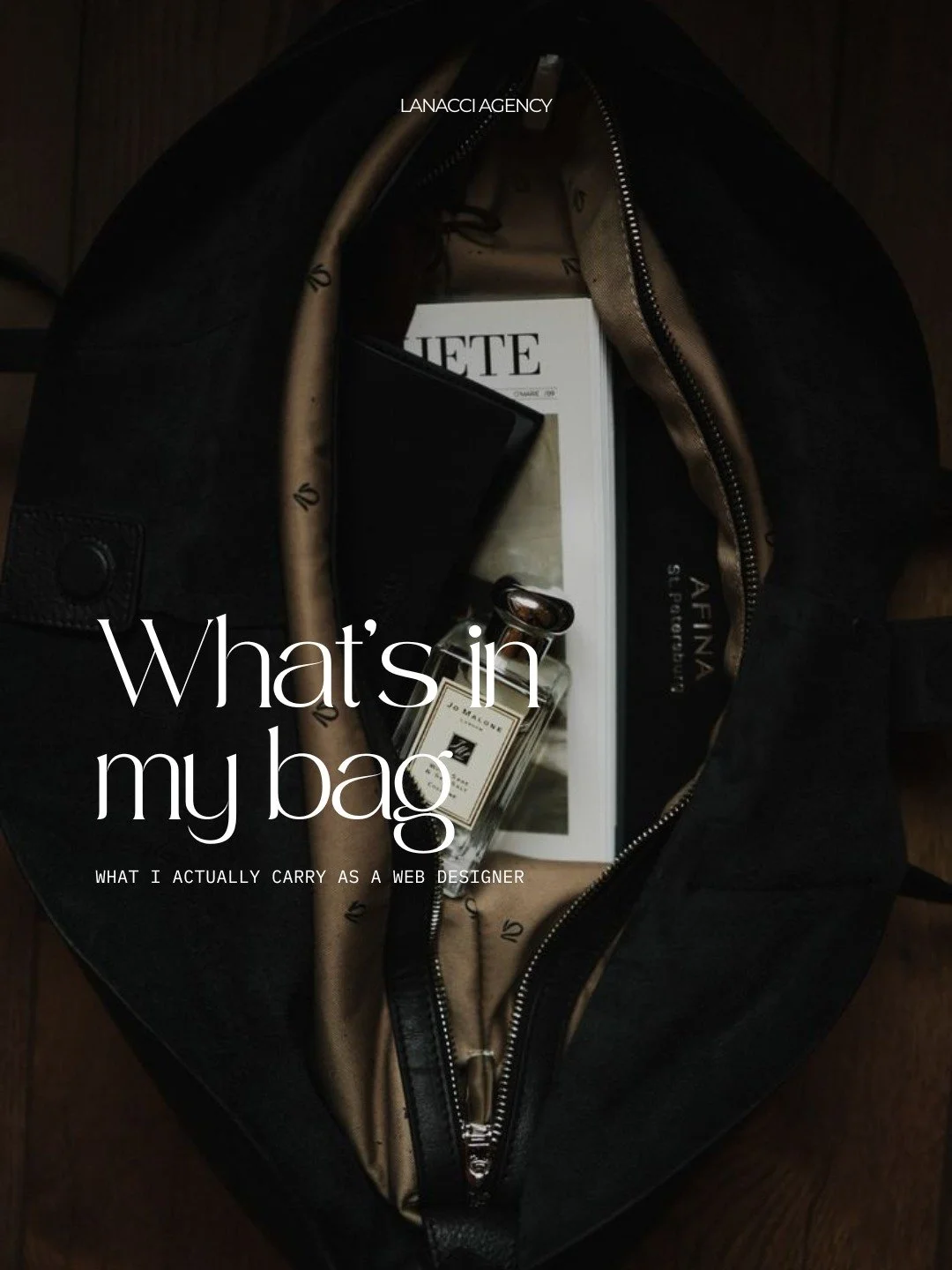 What&rsquo;s in my bag as a web designer ✨
Soft life meets studio life in one carry-all.

A moment of appreciation for my favourite bag this season 🤎

What's something you always carry in your bag? 

#lanacciagency #luxurywebdesign #webdesignerlife