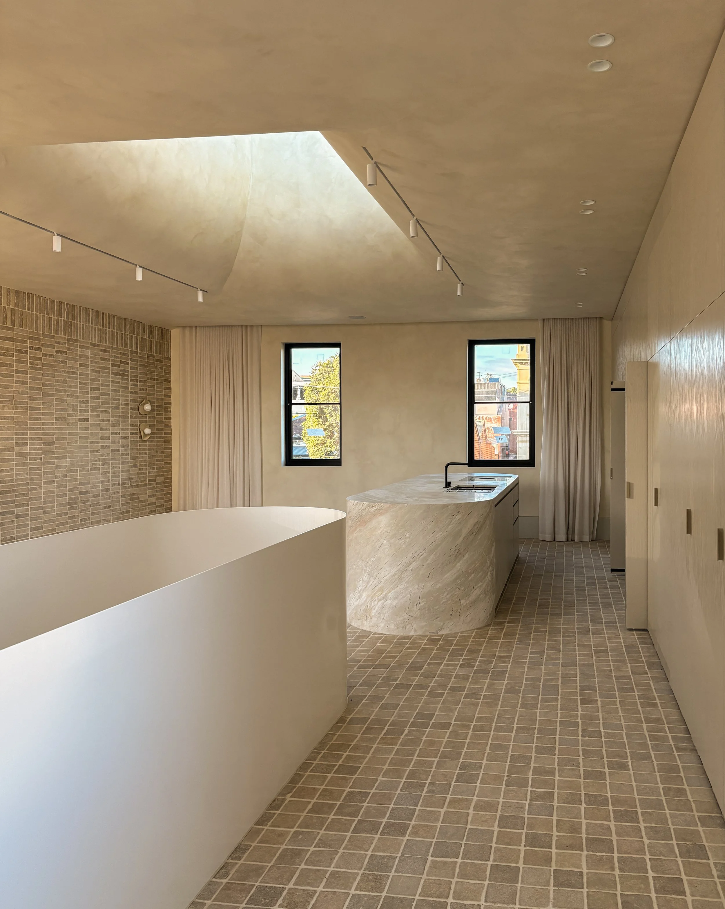 Our 6 coat Lime Wash process and Microcement project. 