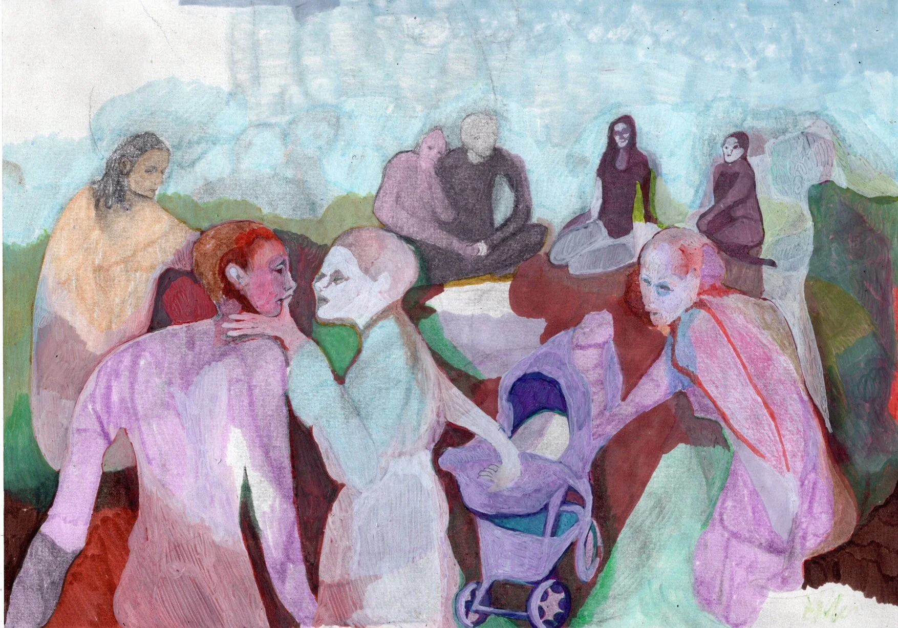 Playground, 21x30cm, 2021, markers and ink on paper.JPG