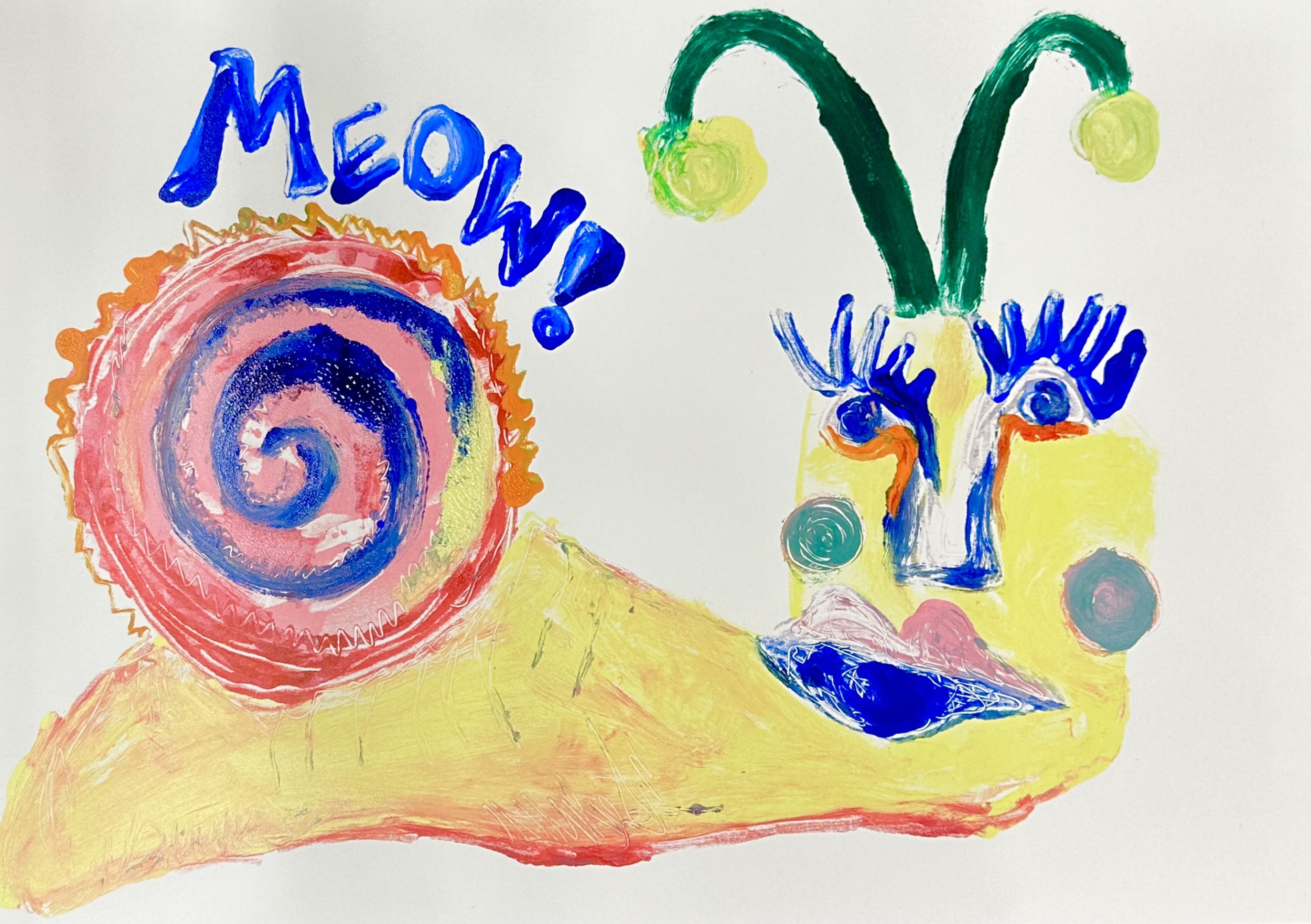 When a snail goes meow, 42 x 29 cm, monoprint