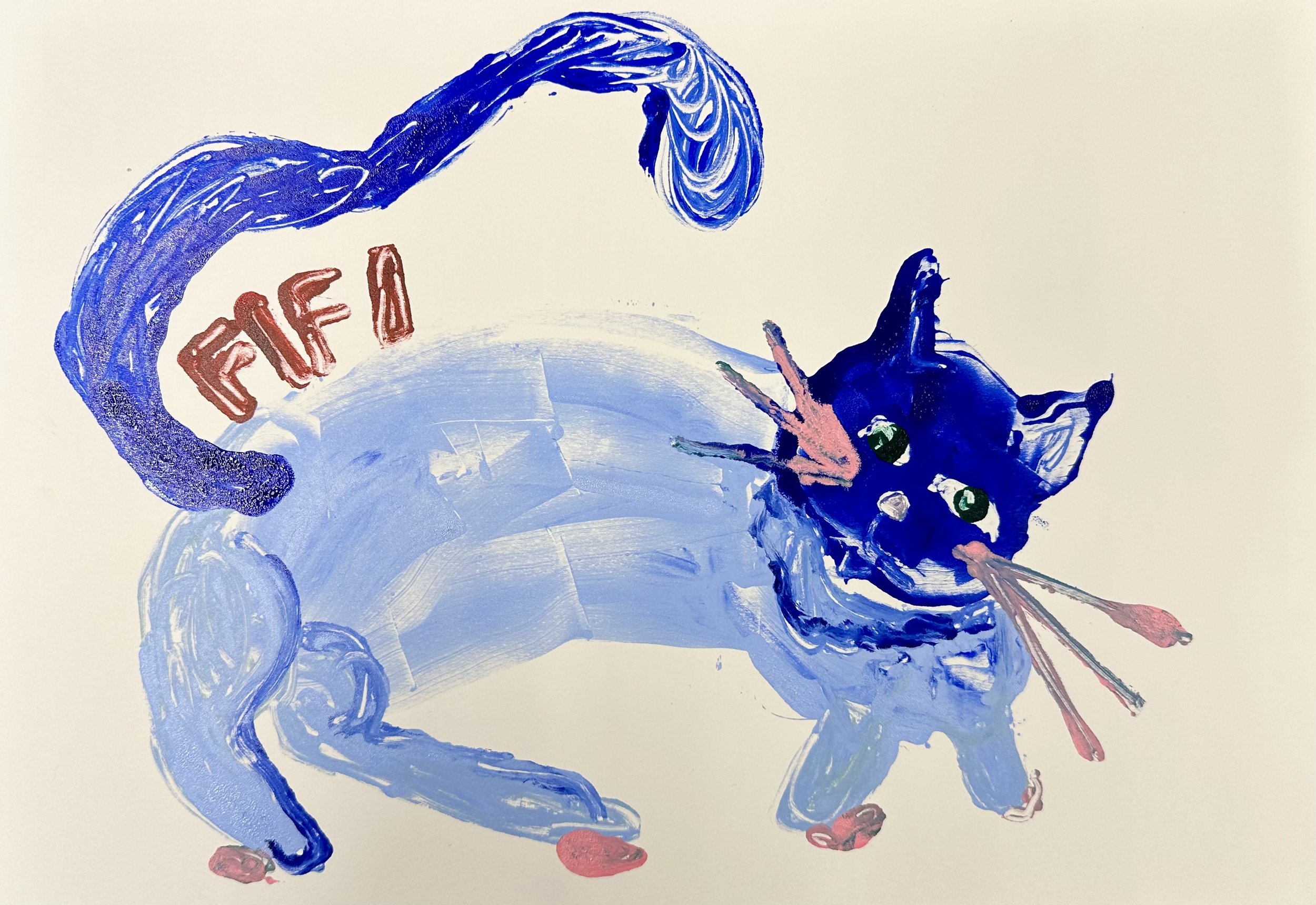 Fifi cat, 42 x 29 cm, monoprint