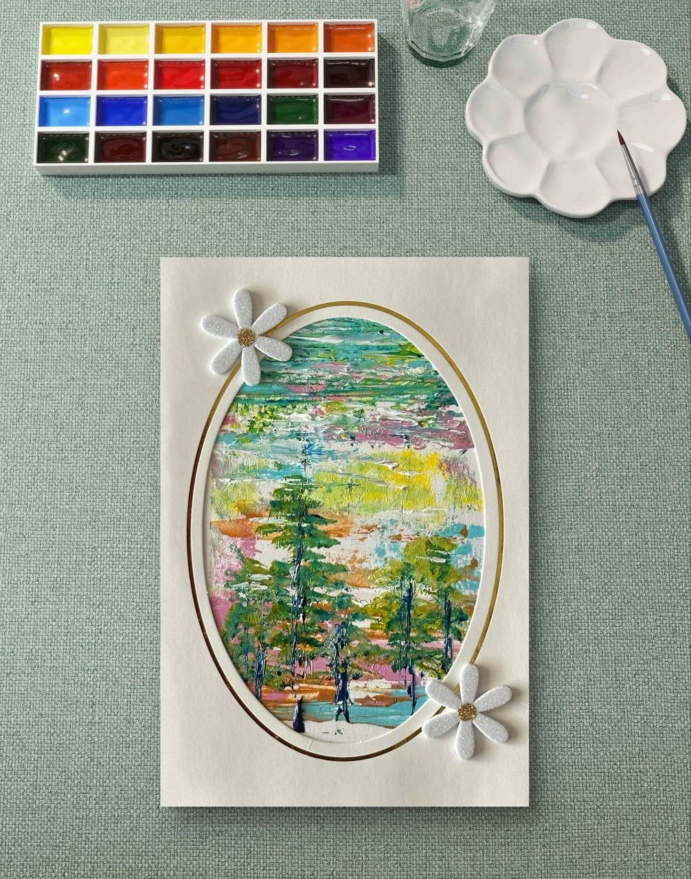 Hand-painted Postcard