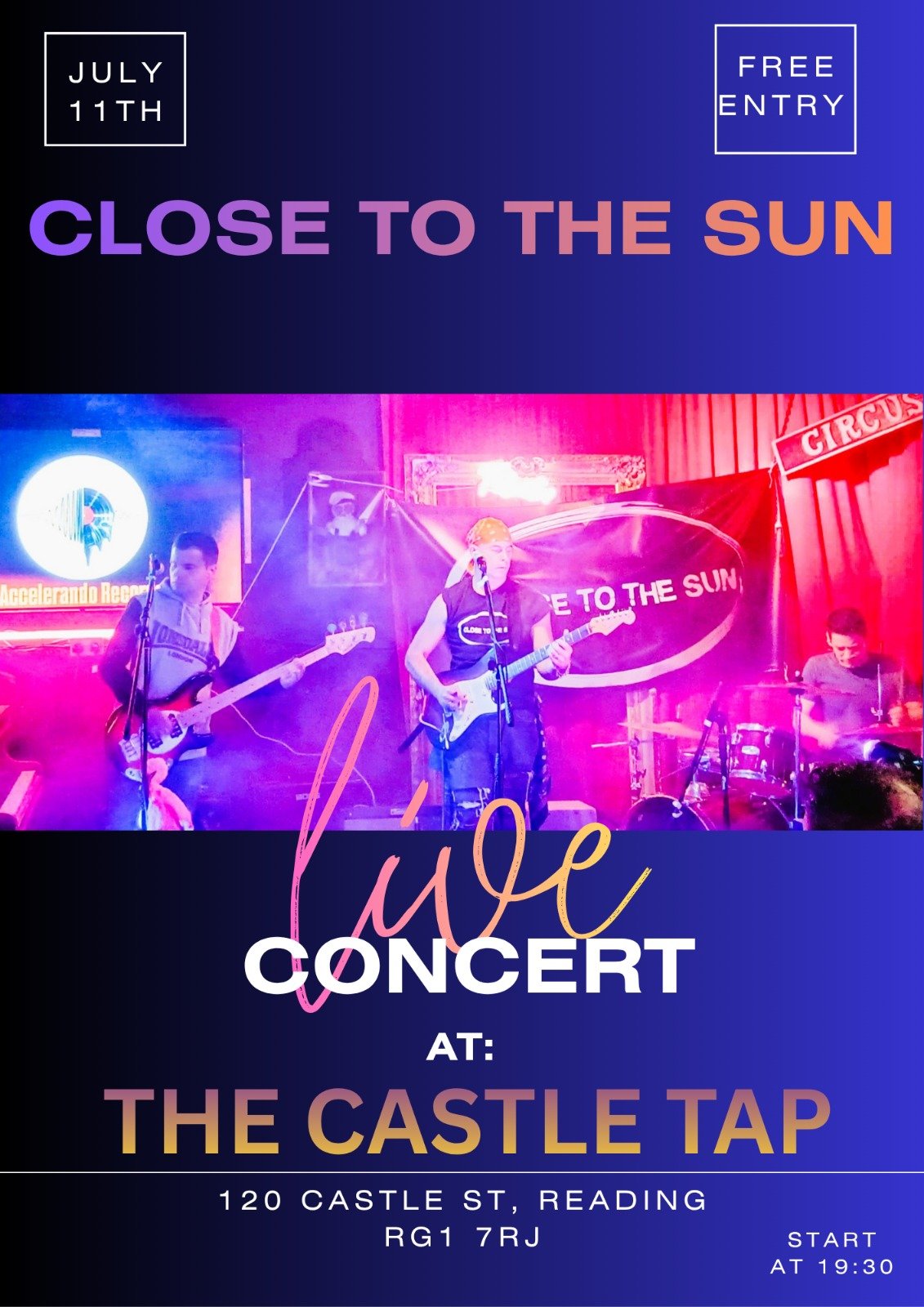 Close To The Sun Live @The Castle Tap Reading