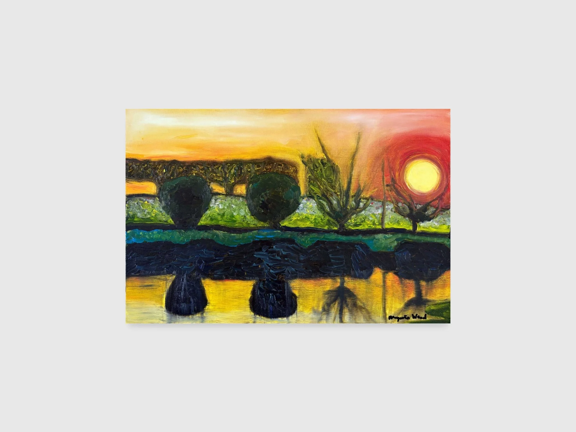 When we both silently watched the view — Silent quiet voices 3/4, 2025. Oil, acrylic and marker on canvas — 60 x 40 x 1.8 cm
