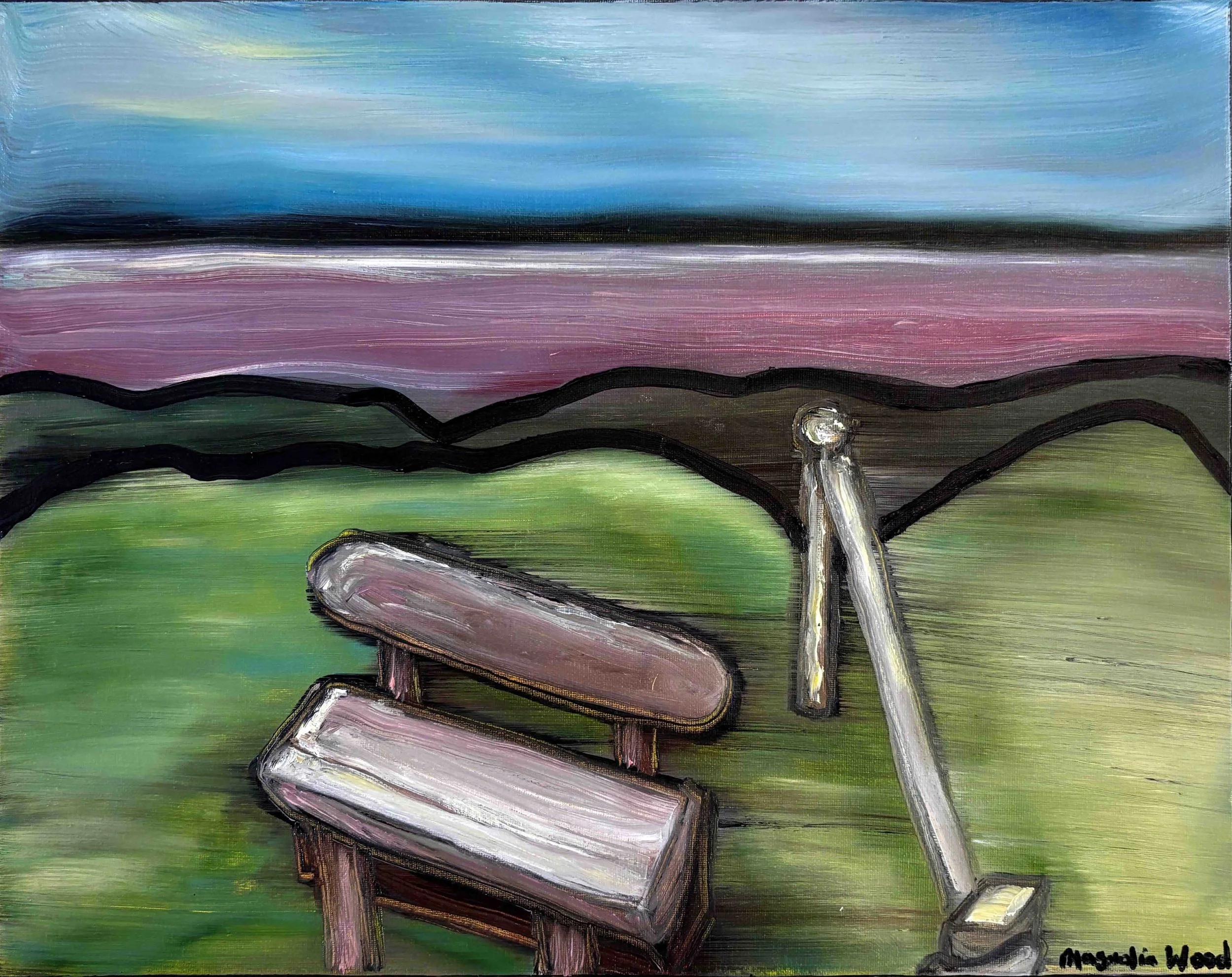 Pausing time | Passing moments 3/7, 2025. Oil and acrylics on canvas - 50 x 40 x 1.8 cm. (For inquiries click on image)