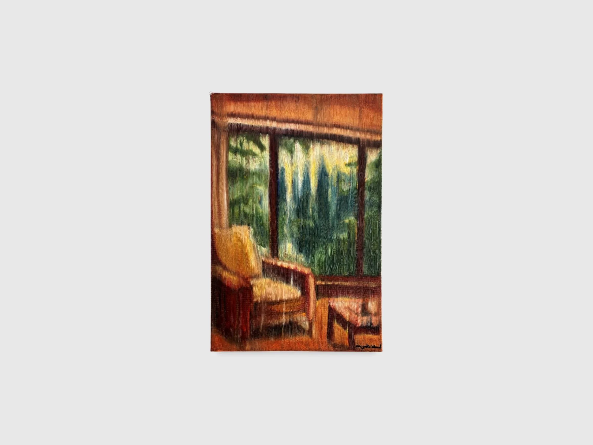 Looking out, 2026. Oil and acrylic on canvas — 40 x 60 x 2 cm