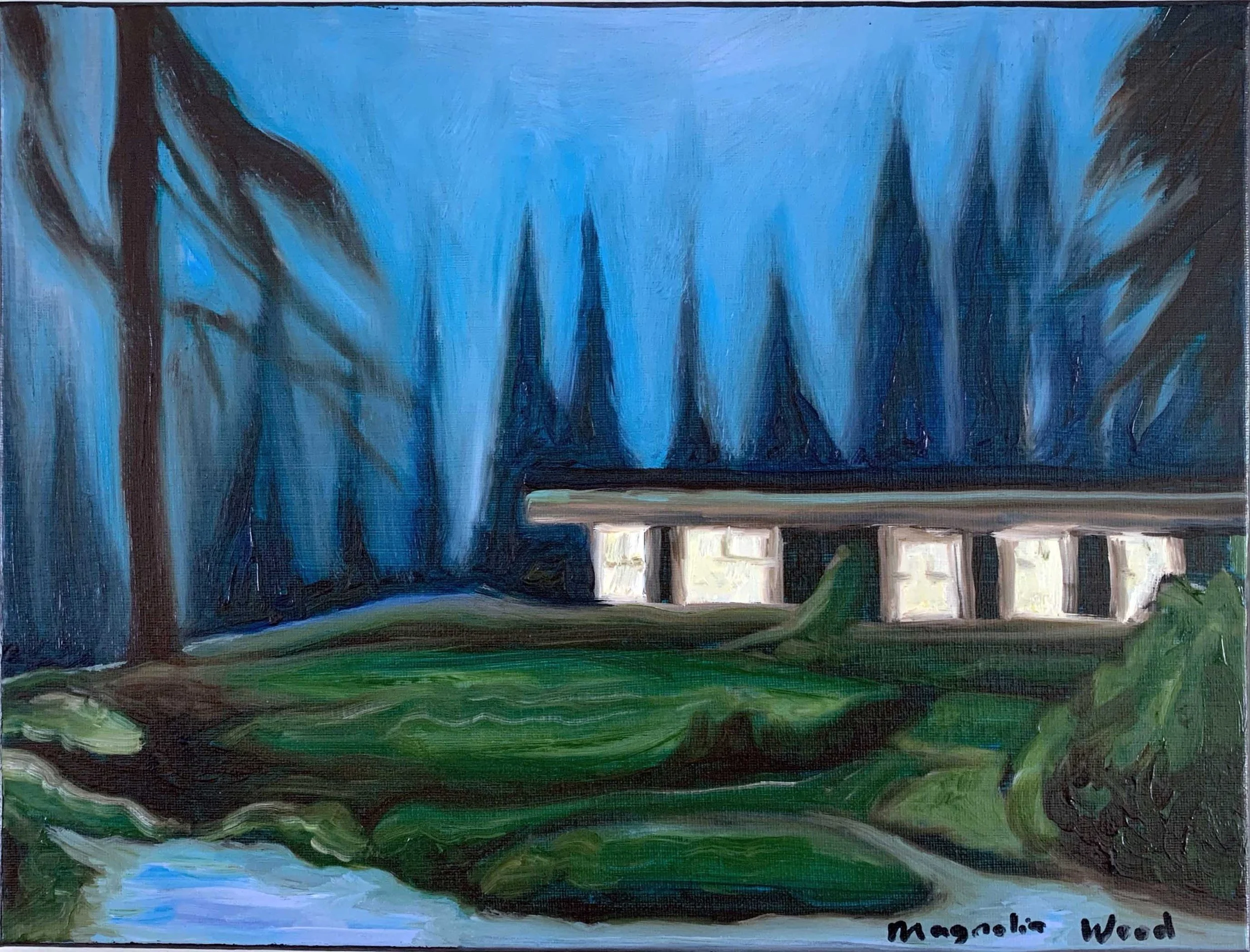 Into the woods 2/3, Oil and acrylic on canvas, 40 x 30 x 1.8 cm, 2025. (For inquiries click image)