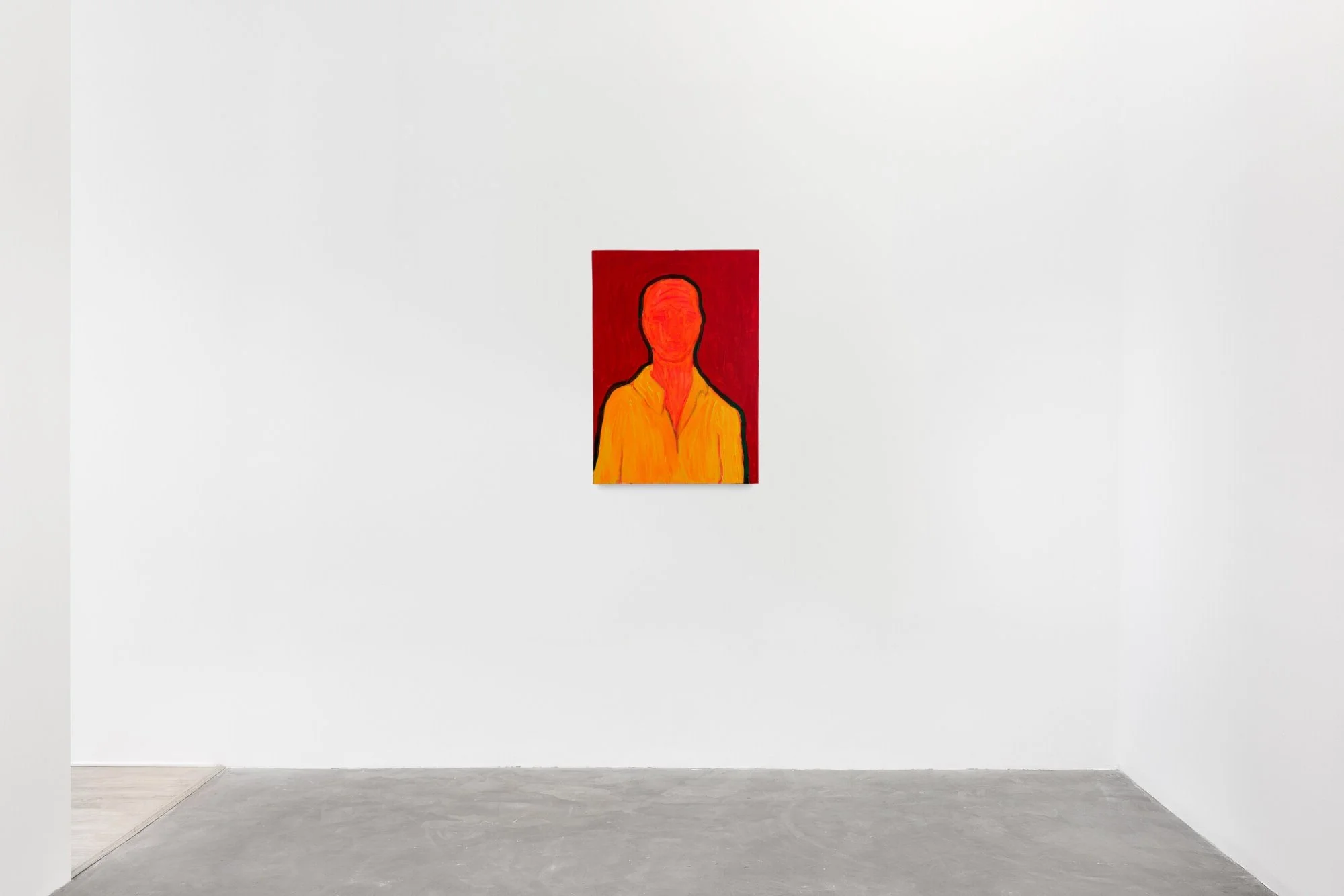 Reaching a Point III, 2026. Fluorescent and regular acrylic on canvas — 50 x 70 x 2 cm