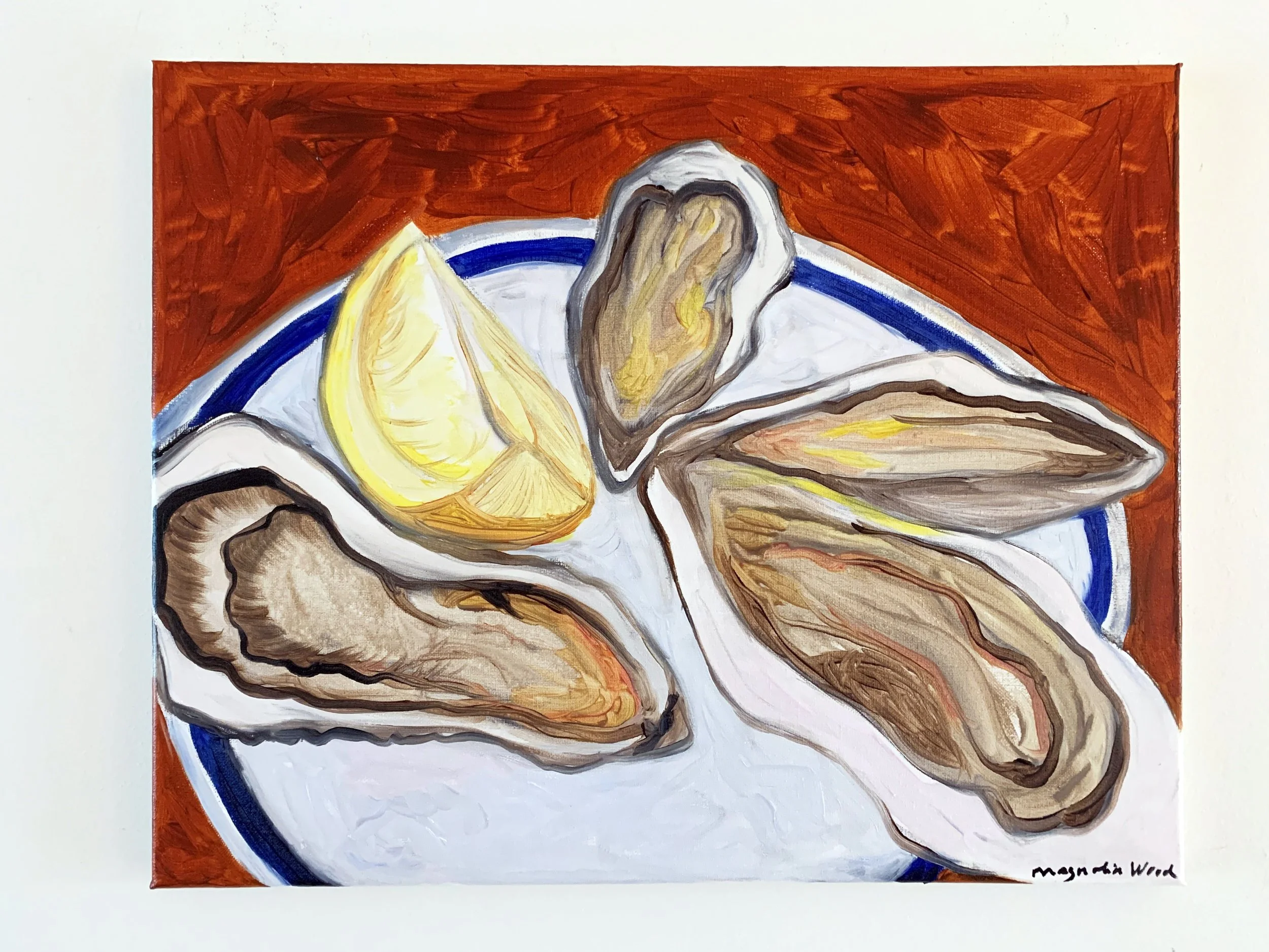When life gives you oysters and lemon, 2024. Oil on canvas - 40 x 50 x 2 cm. (For inquiries click image)