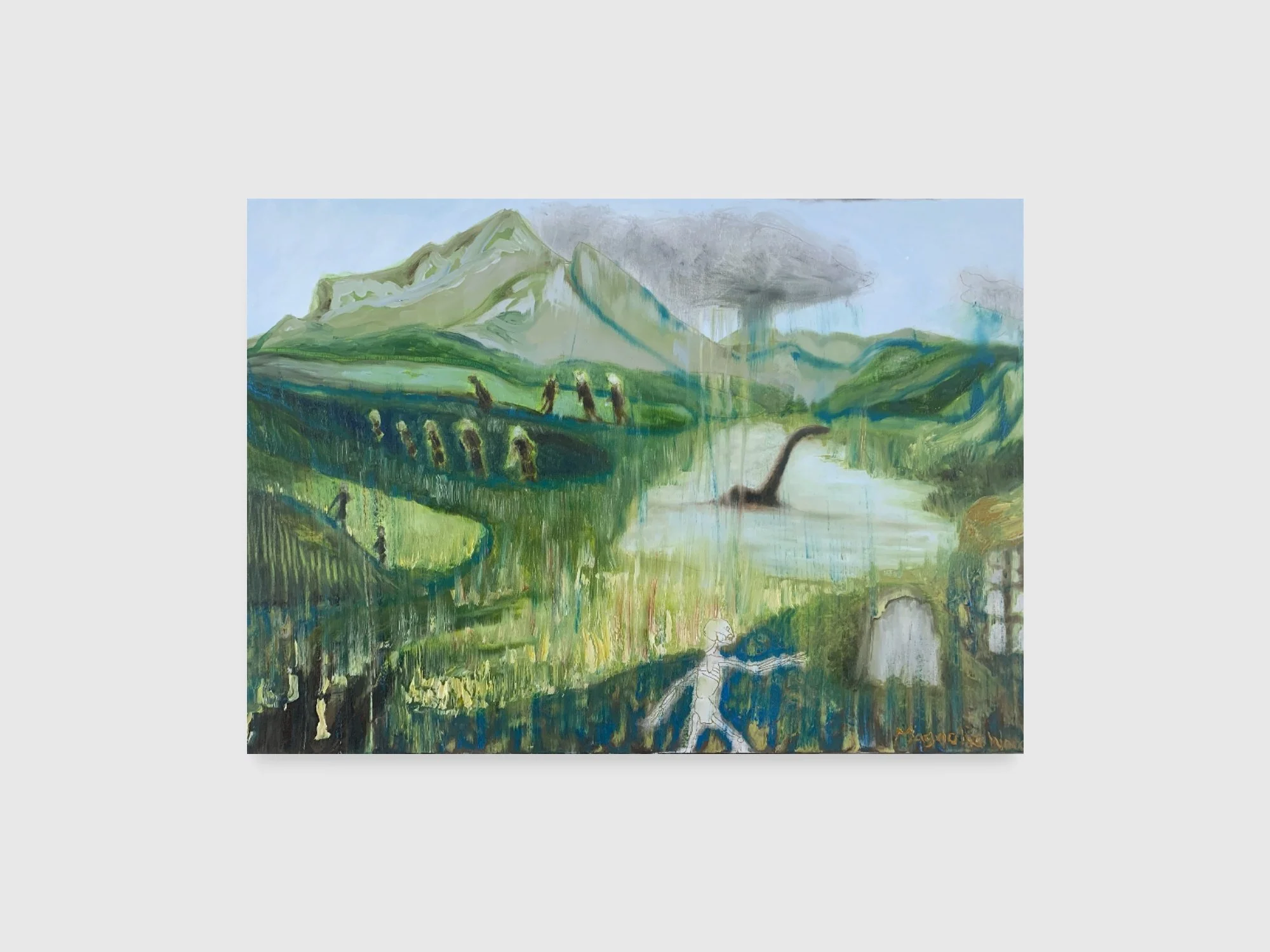 We all walk the green mountain, 2025. Oil on canvas — 70 x 50 x 2 cm 
