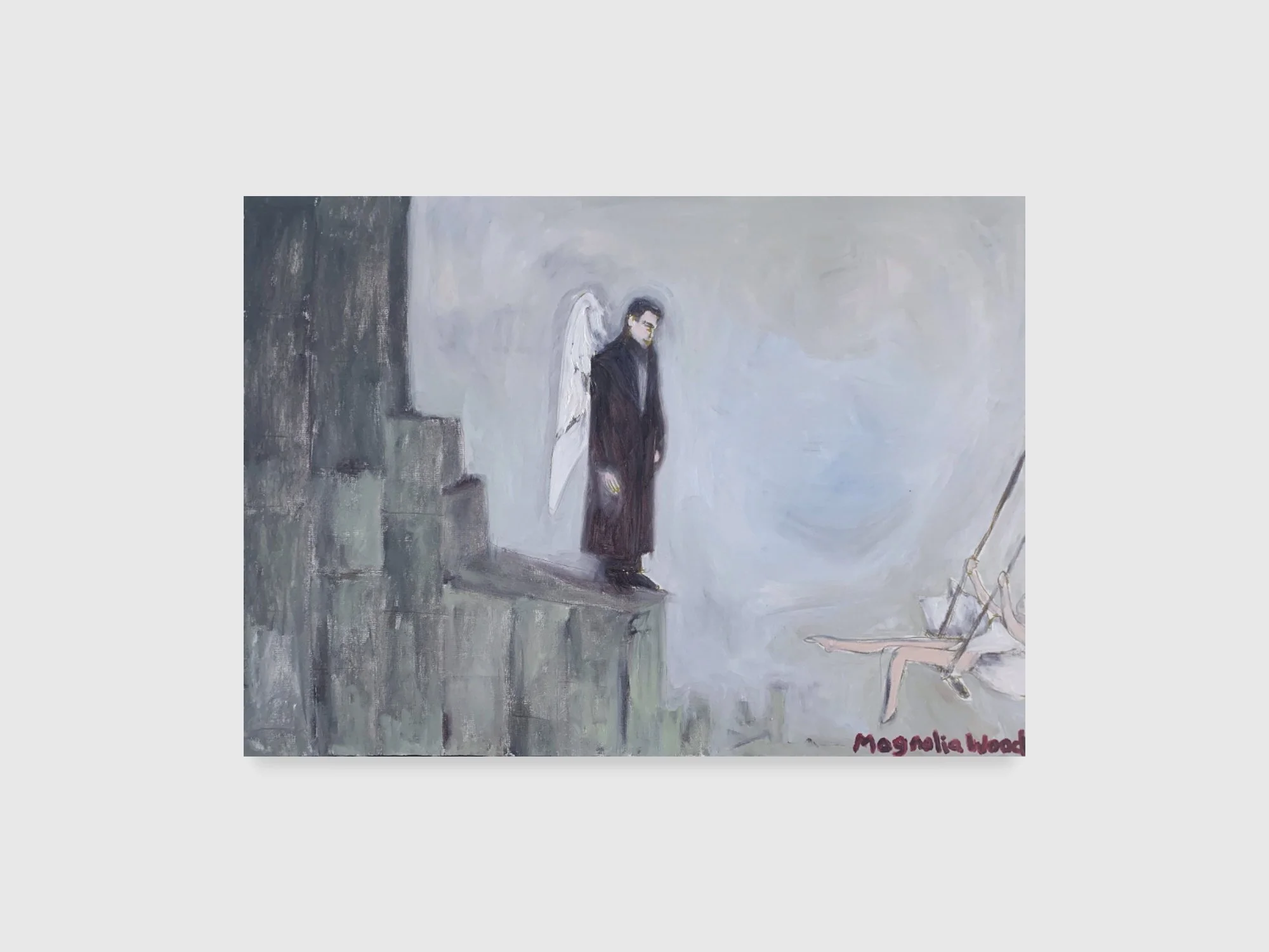 The angels’ whisper, 2025. Oil on canvas — 70 x 50 x 2 cm 
