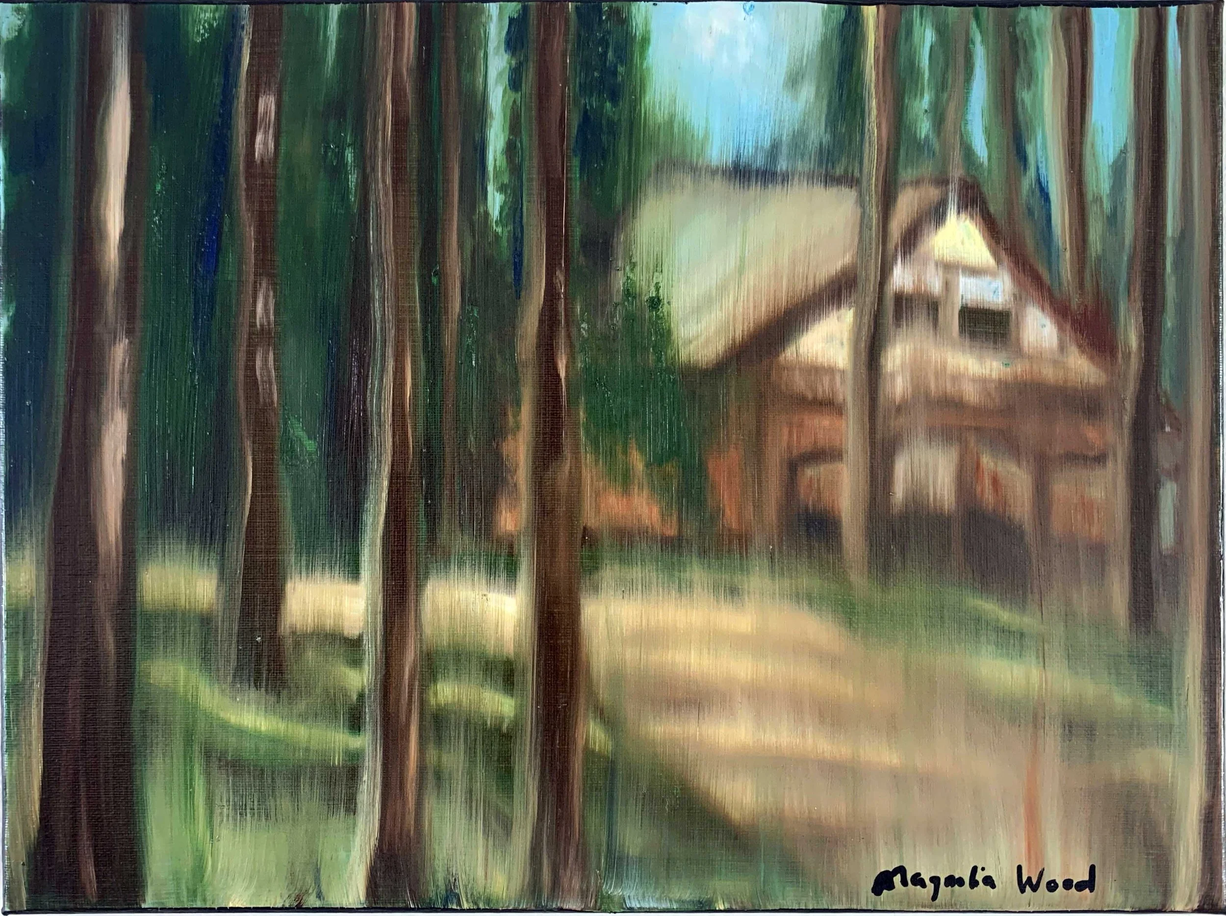 Into the woods 1/3, Oil and acrylic on canvas, 40 x 30 x 1.8 cm, 2025. (For inquiries click image)