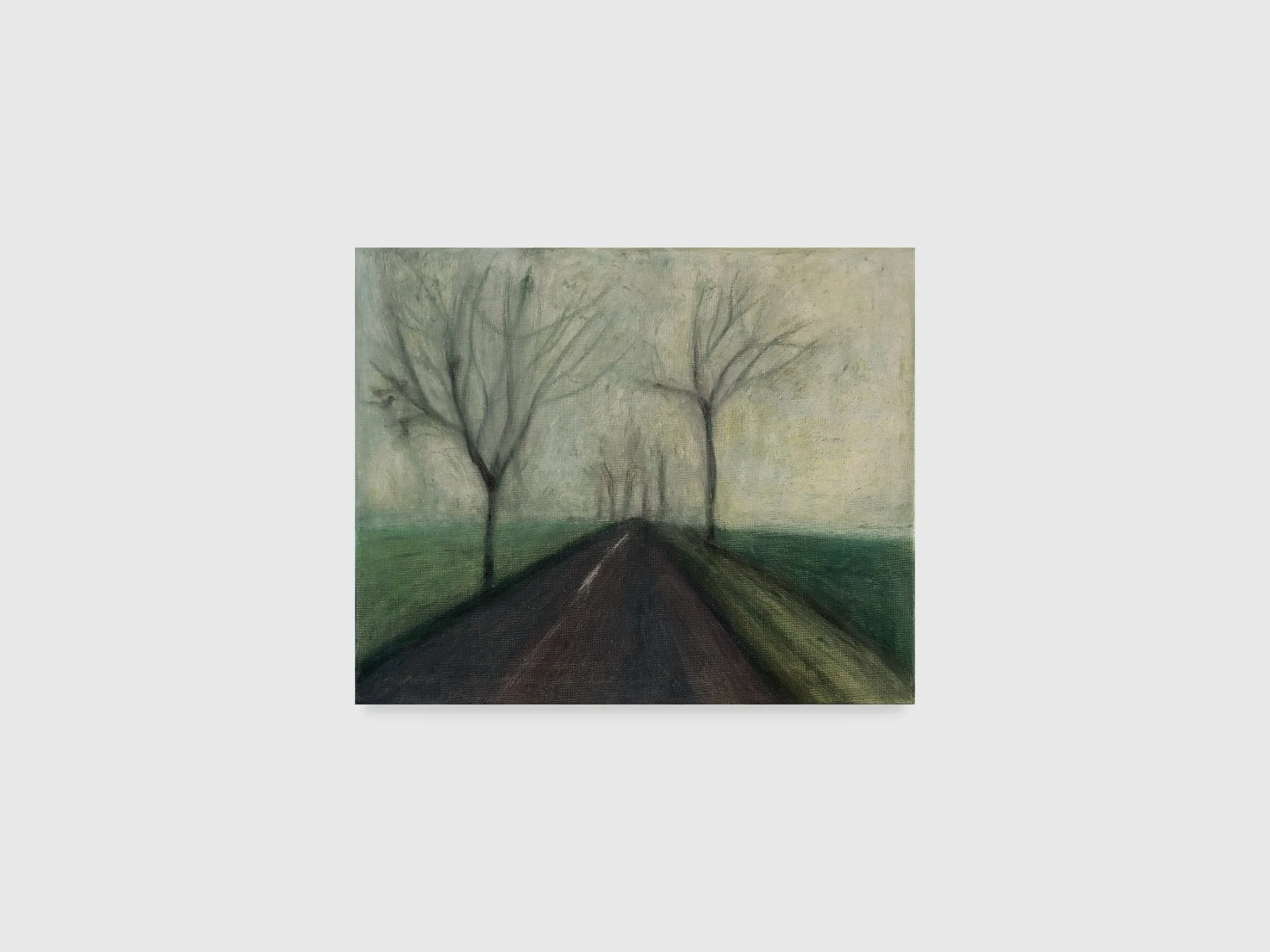 A foggy ride, 2025. Oil stick on canvas — 50 x 40 x 2 cm 